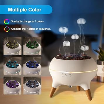 Essential Oil Diffuser 250ML, Jellyfish Diffuser Aromatherapy Diffuser Humidifier with 7-Colors LED Lights, Aroma Diffusers for Home Auto Shut-Off & Remote Control for Room
