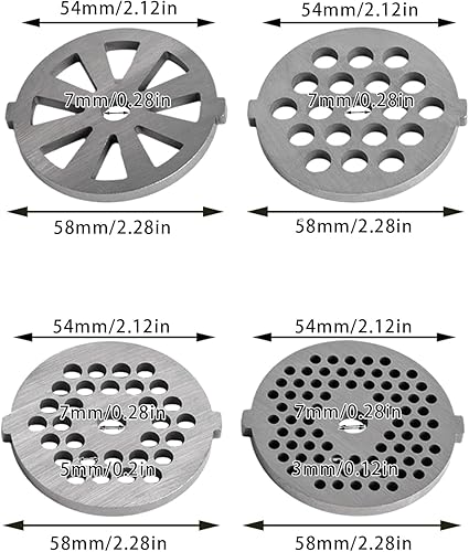 Miniatura 5 de Picadora de carne eléctrica, 110 V, 800 W, portátil, picadora de carne industrial con 6 accesorios, potente máquina de picar carne compacta con hoja