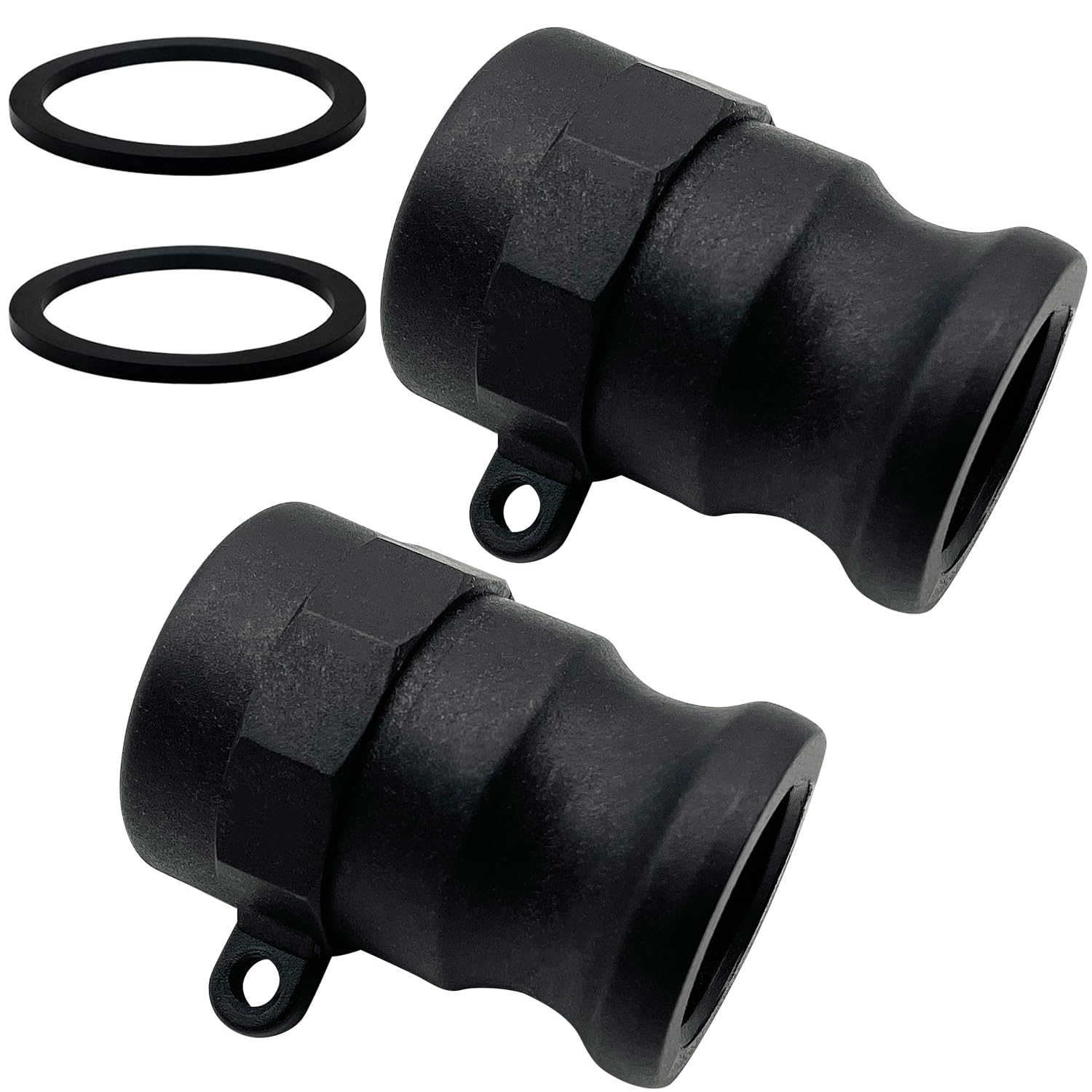 Polypropylene Type A Cam Groove Fitting Male 3/4" A-75 Camlock with 0.75" Female NPT Threads Cam lock - 2 Pack​​ Lightweight Corrosion-Proof Couplings