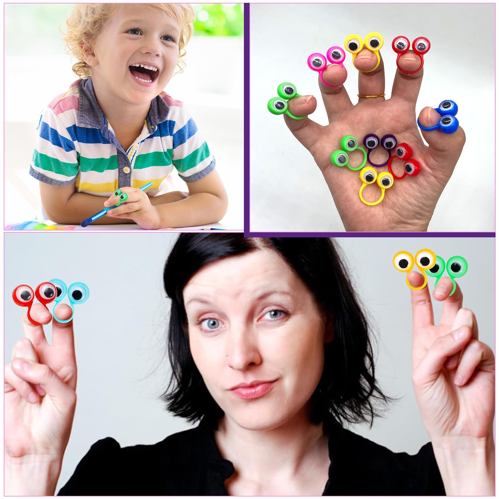 Felly 100 Pezzi Occhi Da Dito Marionette, Giocattoli Educativi Per Le