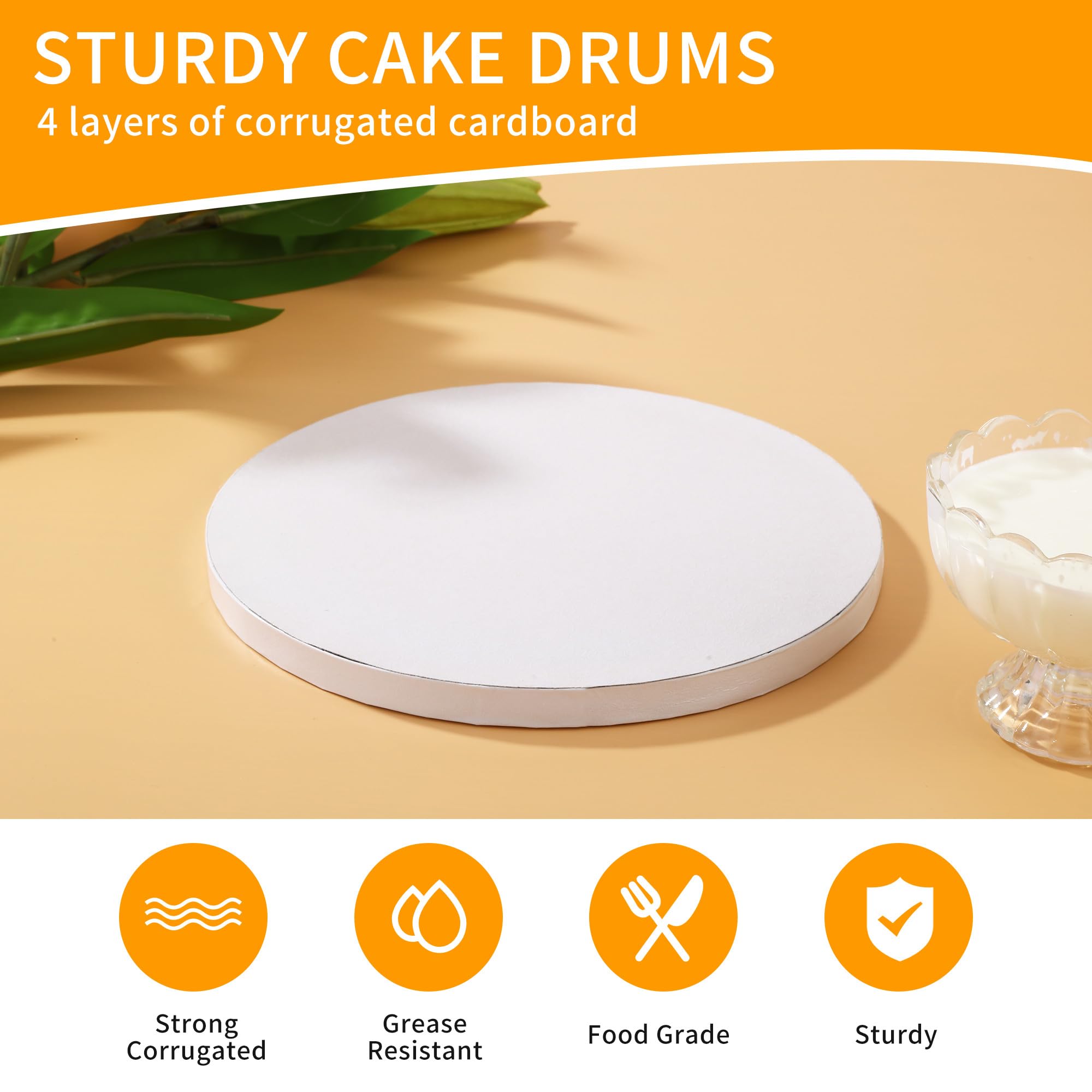 6 Supports à Gâteau 20cm Ronds - Réutilisables, Imperméables, Pour Pâtisserie