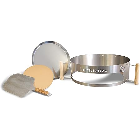KettlePizza Pizza Oven Kit for 26 Inch Weber Kettle Includes Stone & Metal Peel - Weber 26 Pizza Oven