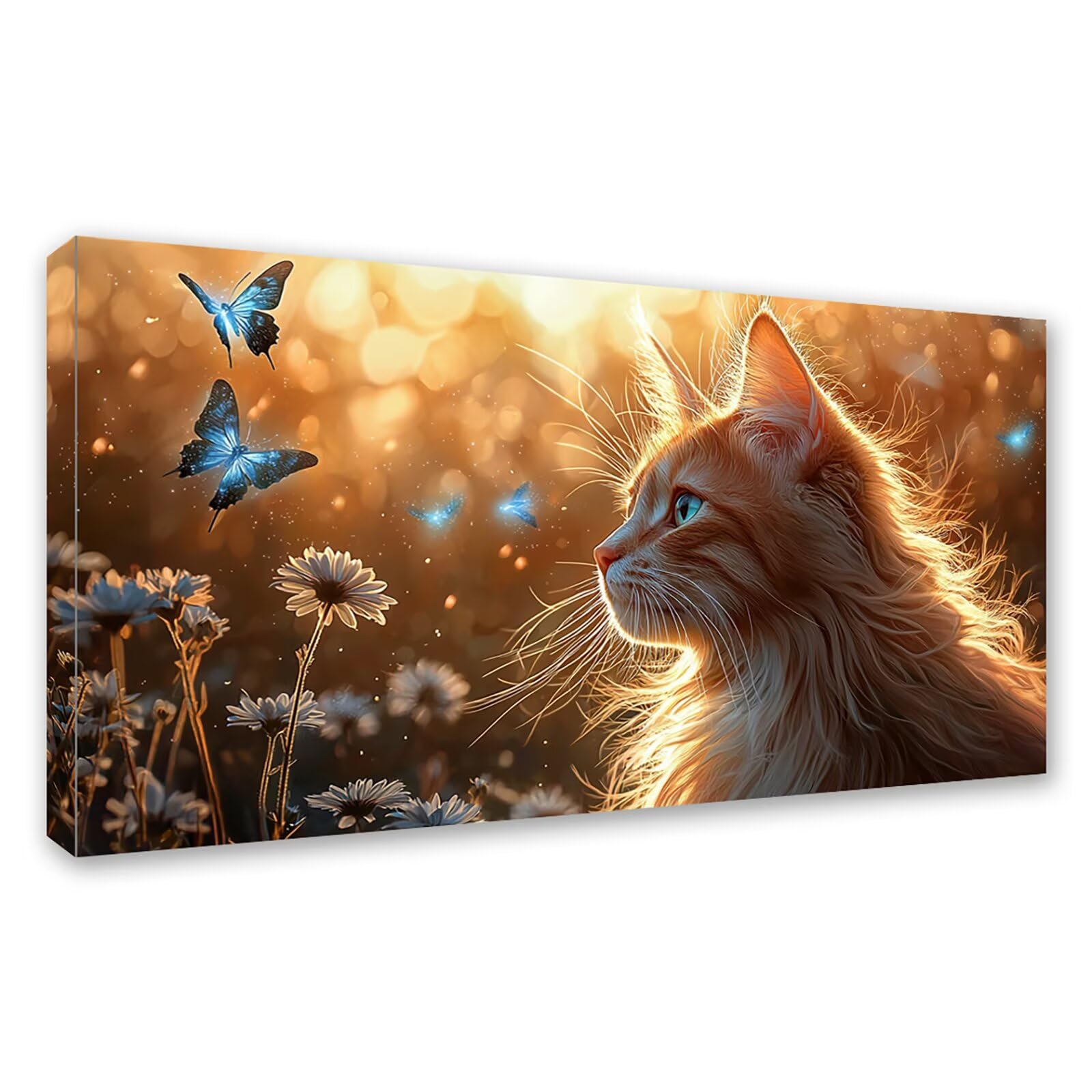 Diamond Painting Grande 120x60cm Mariposa Diamond Painting Adultos, DIY Gato Pintura de Diamante Manualidades Adultos, 5D Cuadrado Rhinestone Bordado Punto de Cruz para Home Decoration Regalo 0J-73