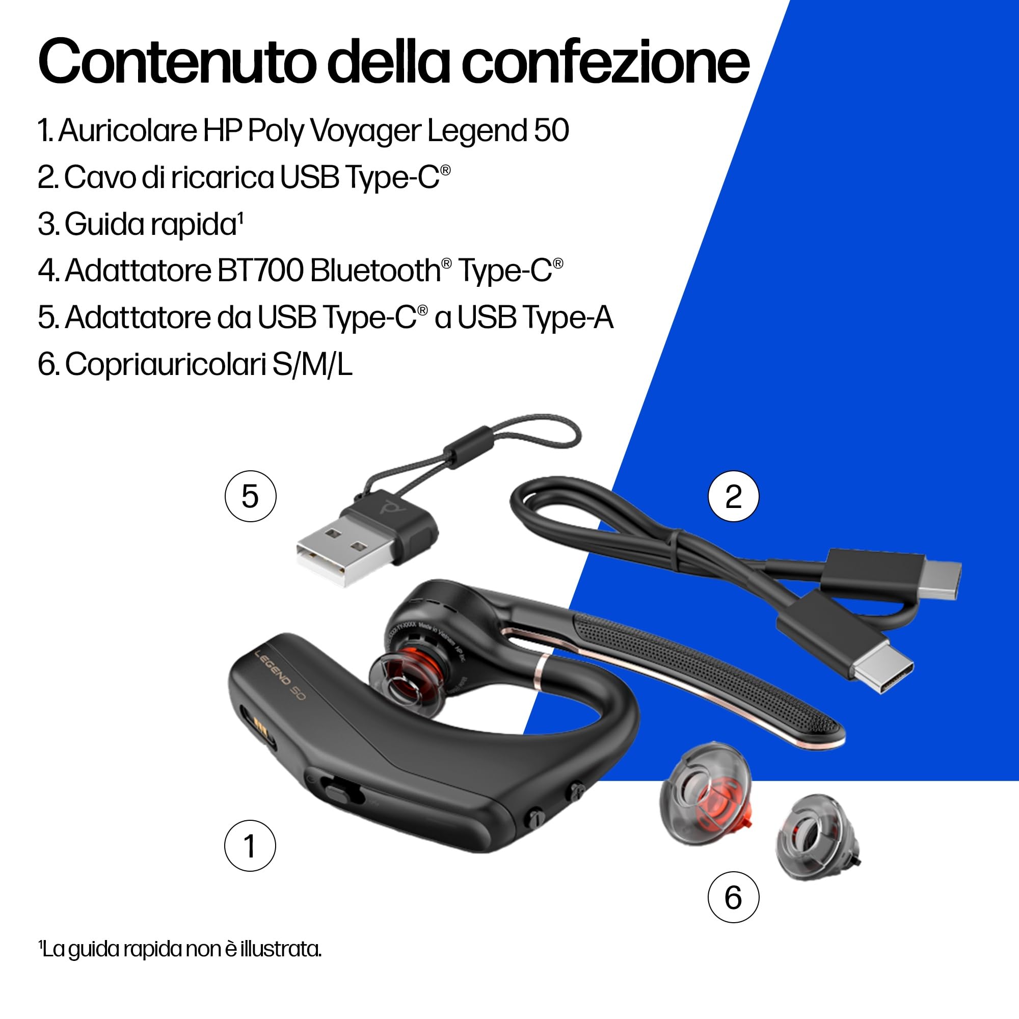 Poly Voyager Legend 50 Headset AV4N9AA con microfoni a cancellazione del rumore, tecnologia WindSmart e design ergonomico