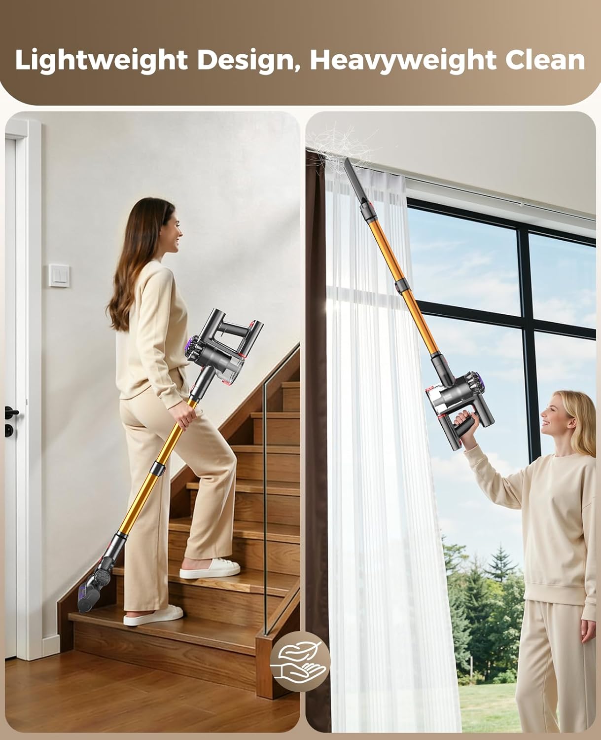 Cordless Vacuum Cleaner, 450W 40KPA Vacuum Cleaners for Home, 45Mins Lightweight Stick Vacuum with Advanced Green Light Tech, Rechargeable Battery Vacuum for Carpet,Pet Hair,Hardwood Floor - Image 6