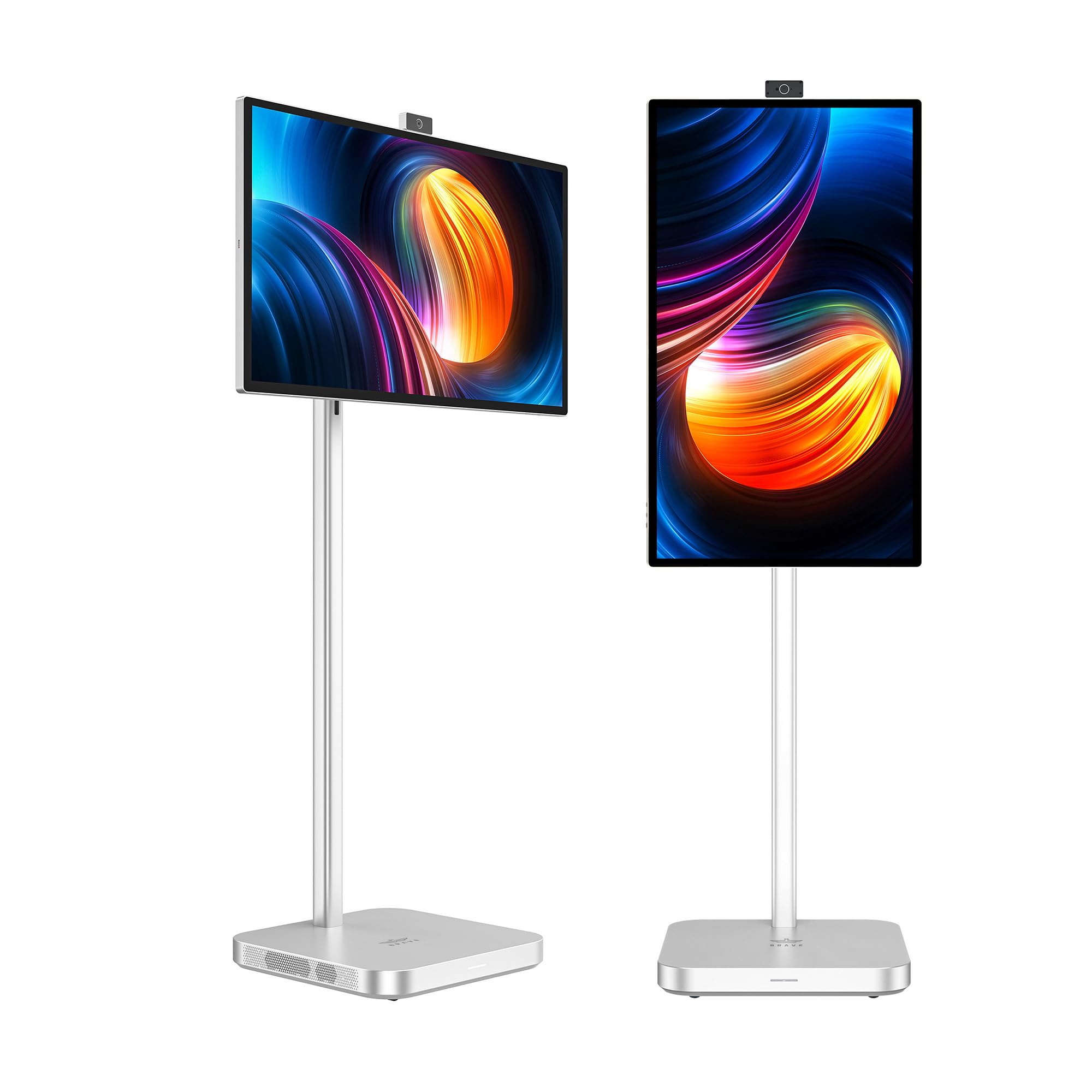 BRAVE32 Inch Smart Incell Screen UHD 4K, 30 Degree Swivel, Landscape and Portrait View Smart Screen, Audio and Video Sync, Android OS, Classified Apps, Travel Monitor, Built-in Battery (BSS-32D)