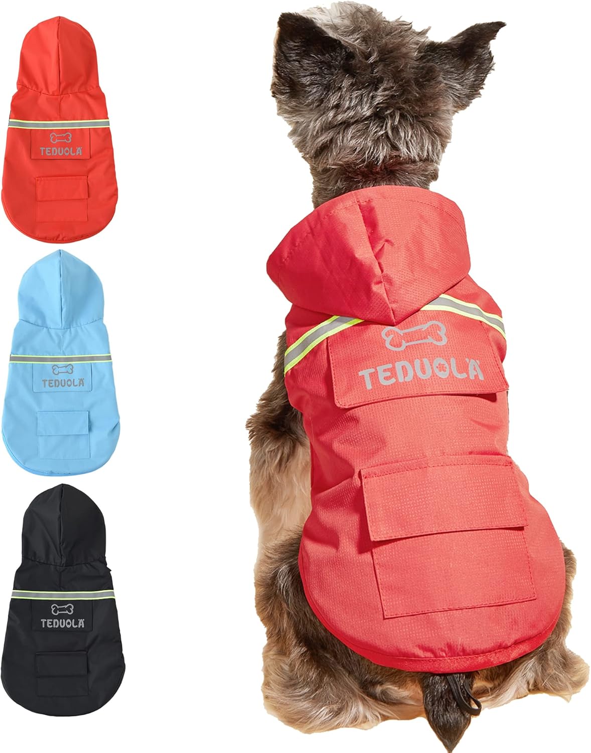 Waterproof Puppy Dog Raincoats with Hood for Small Medium