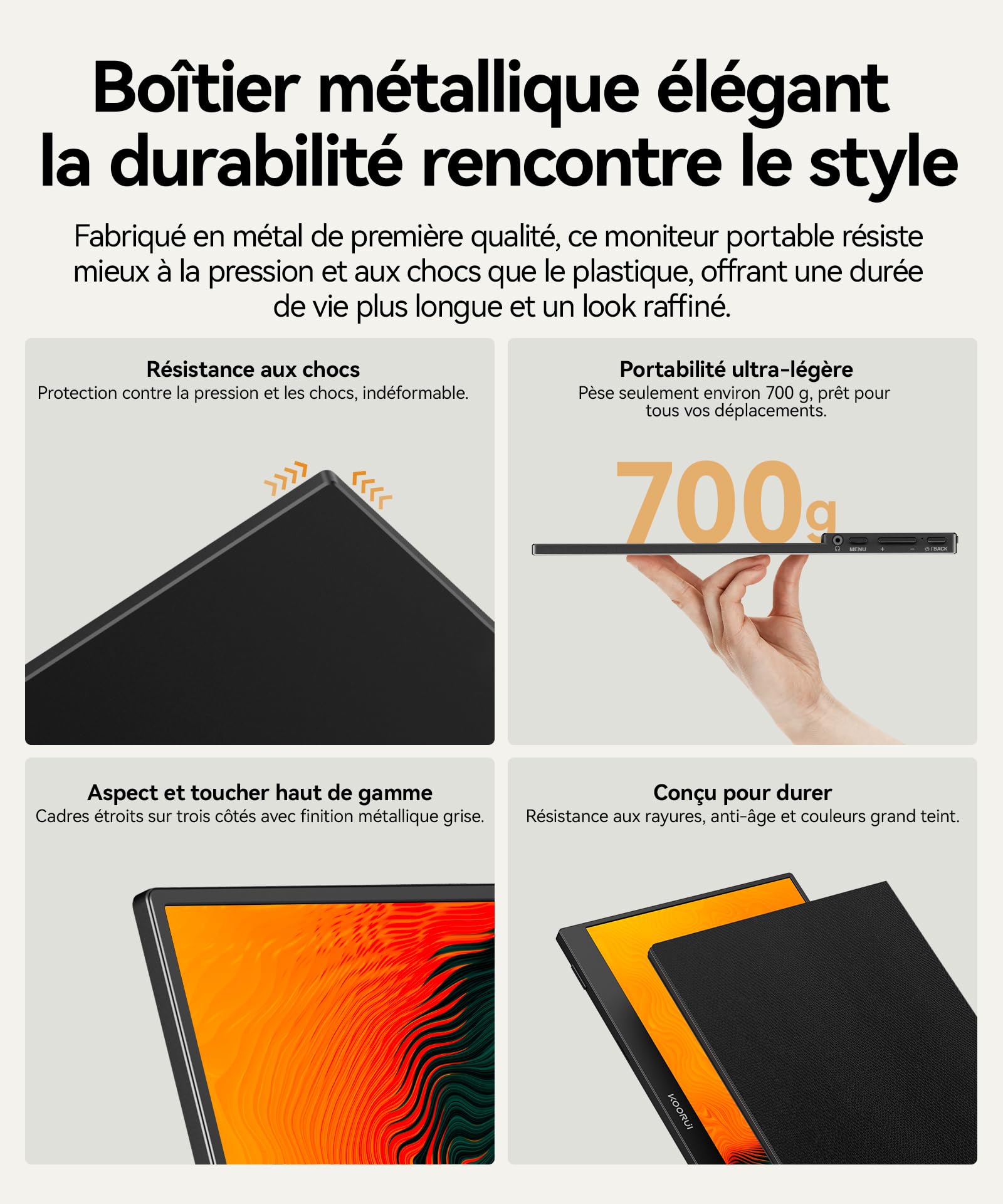 KOORUI Ecran Portable 15,6" IPS 60Hz HDMI USB Type C Haut-parleurs Intégrés | Plug-and-Play, FHD 1920x1080, Moniteur pour PC, Laptop, Xbox,Mac, PS 3/4/5, Eye Care