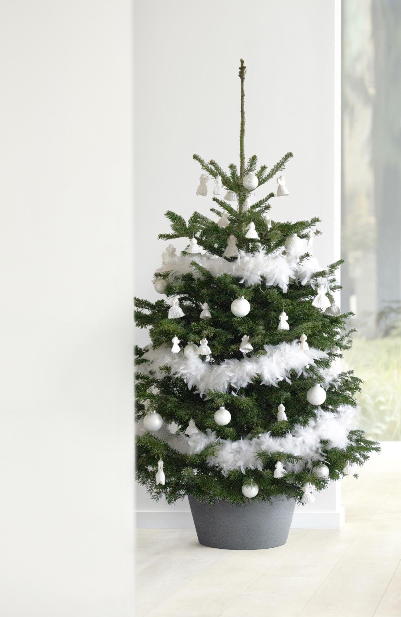 Ecopots Weihnachtsbaumständer XL Pflanzenständer – L 53 cm x H 24 cm – Grau – Innen- und Außenbereich