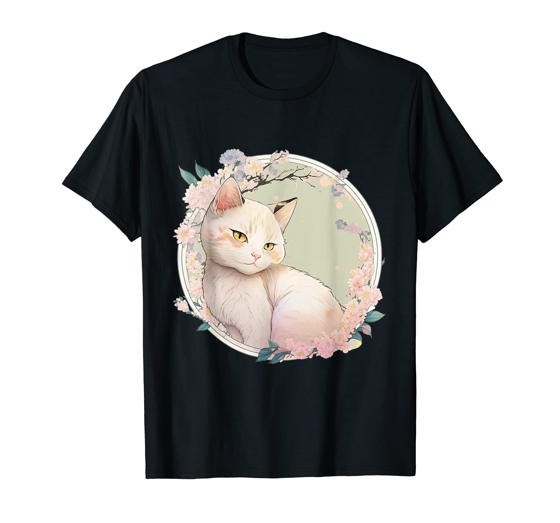 Cute Holy Brima Cat with Japanese Art T-Shirt