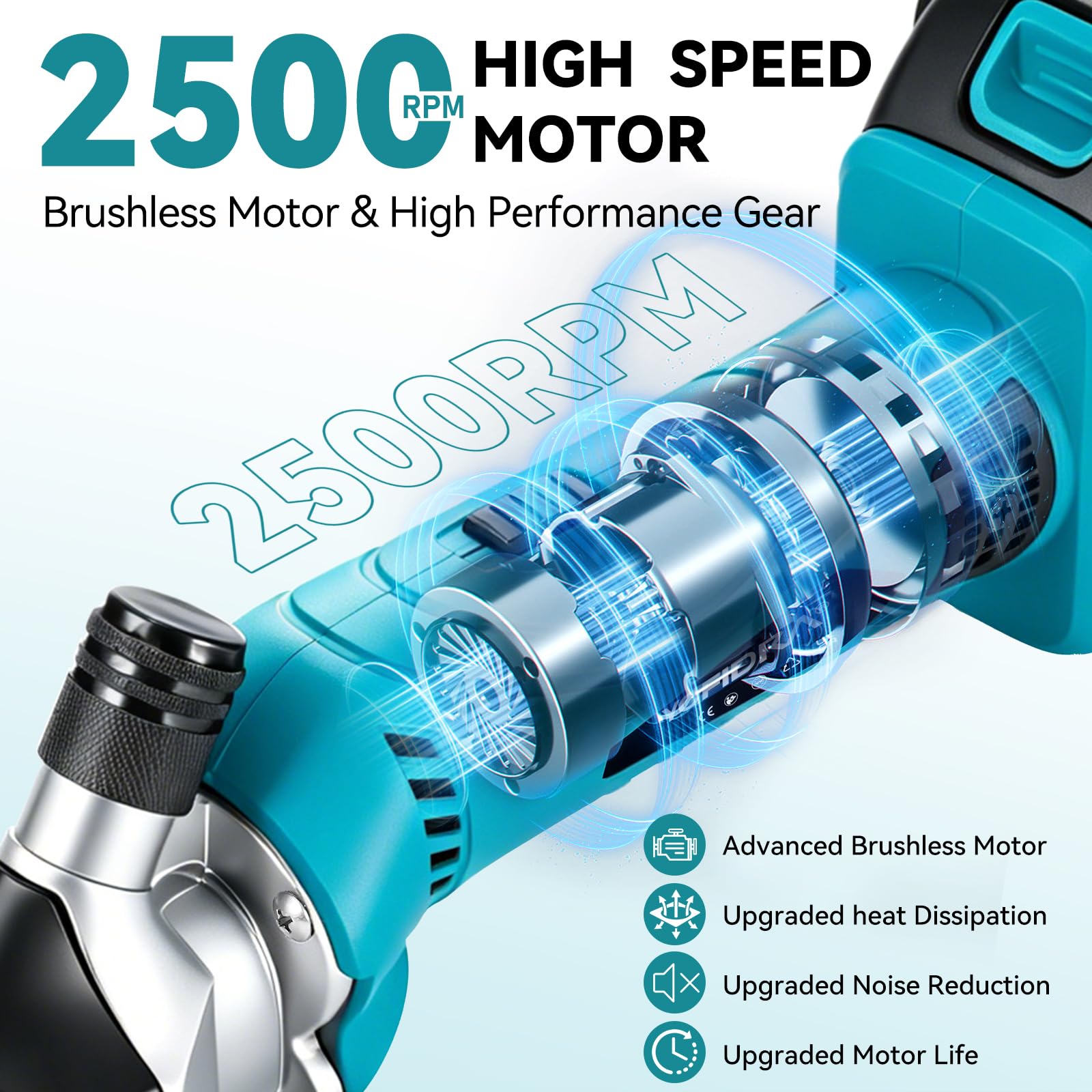 Yofidra Tosatrice elettrica per pecore 550W, Tosatrice a batteria con 6 velocità, Lama a 13 denti, 2 batterie da 3000 mAh, Tosatrice professionale per lana per pecore, capre e alpaca