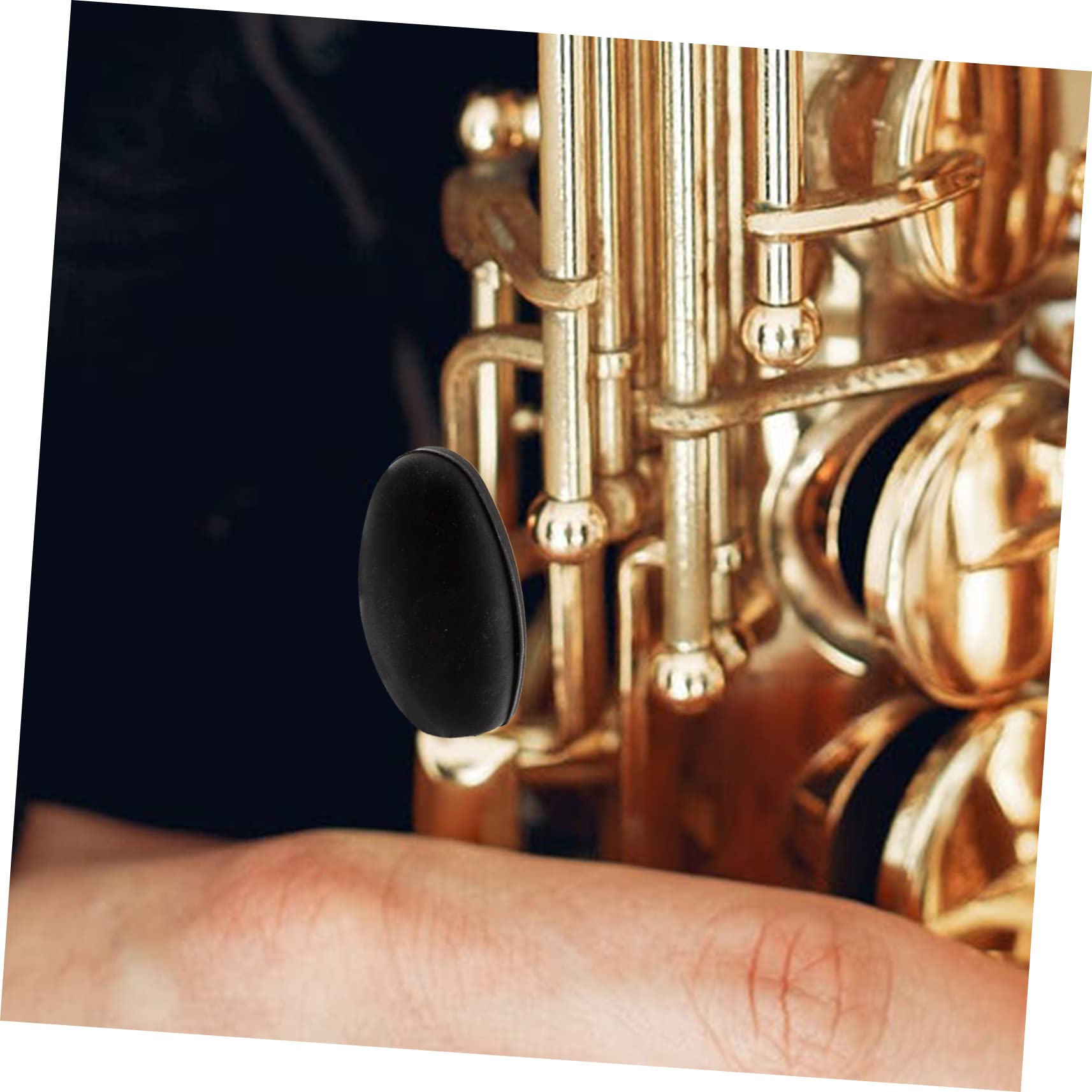 Toddmomy 3Pcs Saxophone Side Key Protective Covers Black Sax Palm Button Pads Music Instrument Accessory for Alto Tenor Soprano Sax Maintenance and Performance