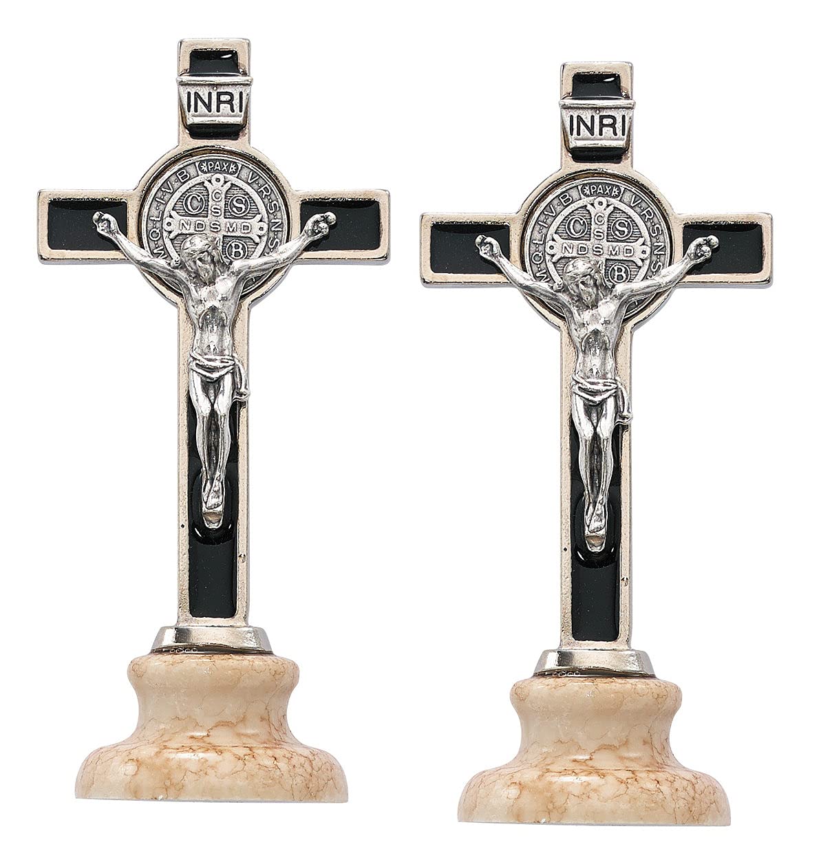 CatholicStoreCatholicStore Standing St. Benedict Cross, 3" Black Enameled, Made in Italy, 2-Count Pack