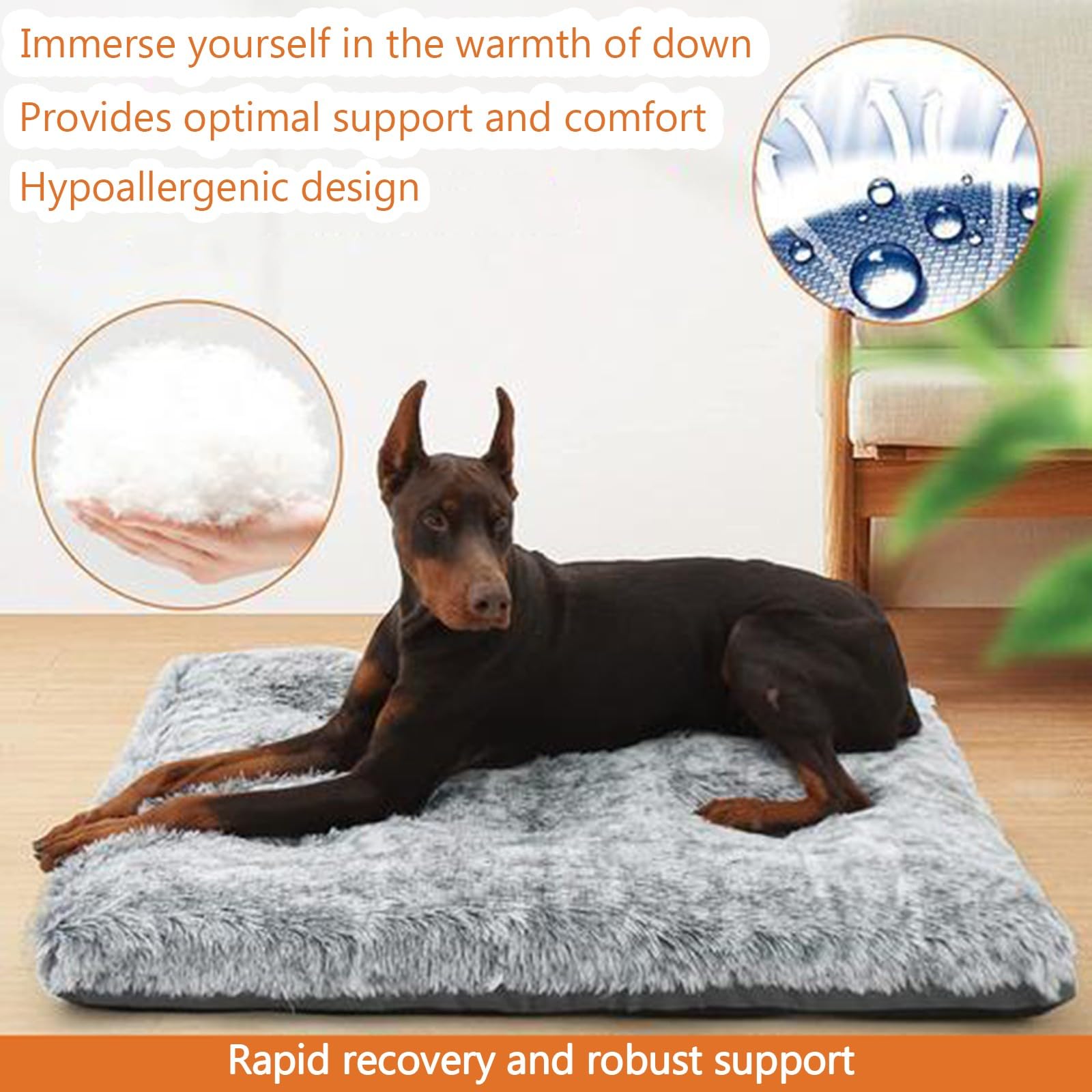 Generisch Hundekorb Groß Hundebett Flauschig Hunde Bett Katzensofa Luxus Hundenest Grosse Hunde OrthopäDisch(104x74cm)