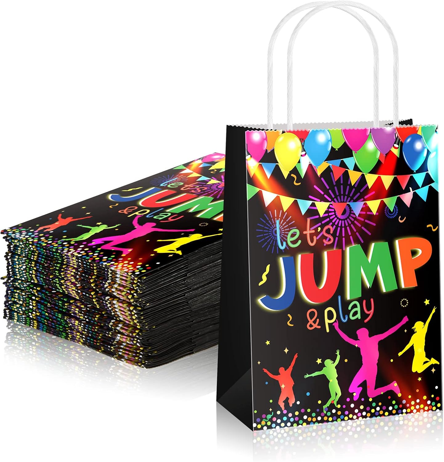 Crtiin 32 Pieces Trampoline Jump Goodie Bags Jumping Theme
