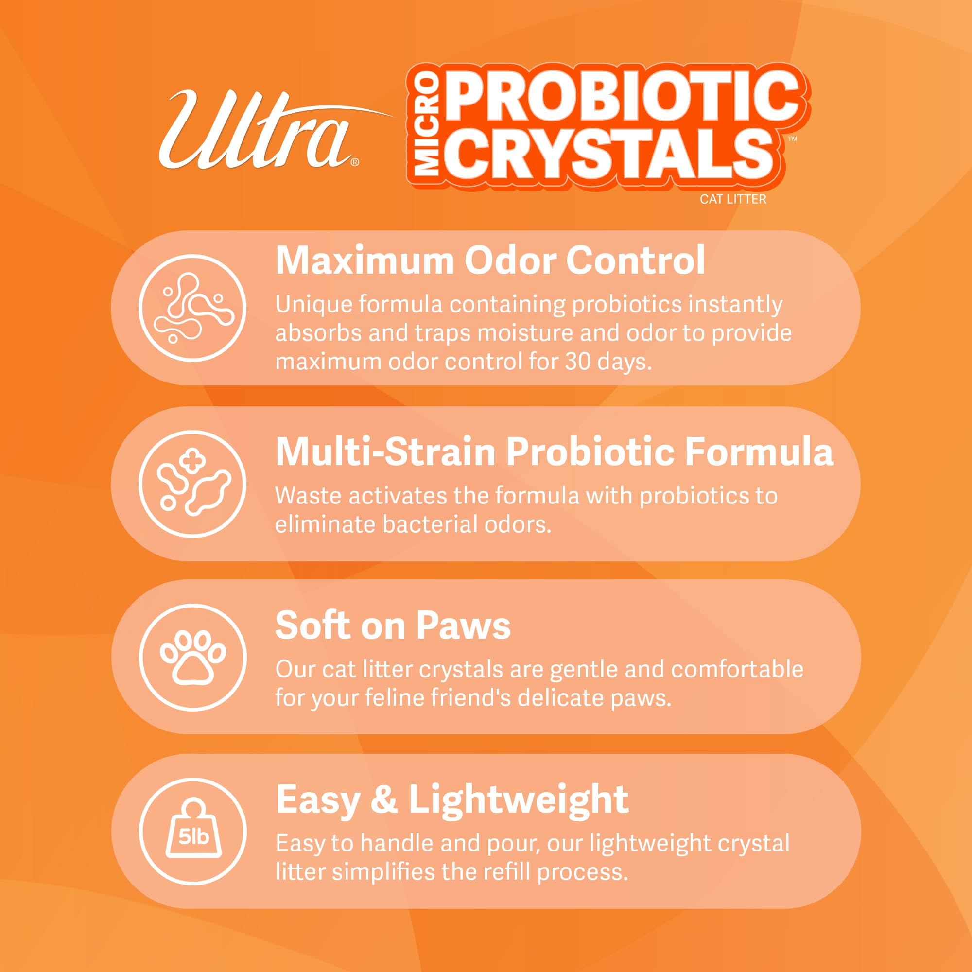 Ultra Arena para Gatos con microcristales probióticos, 5 Libras