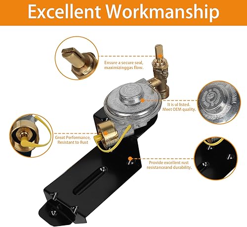 Miniatura 5 de Regulador de válvula de parrilla de gas para Weber Q10001200 Series Reemplazo del regulador de gas para piezas de parrilla weber (64865 para Weber