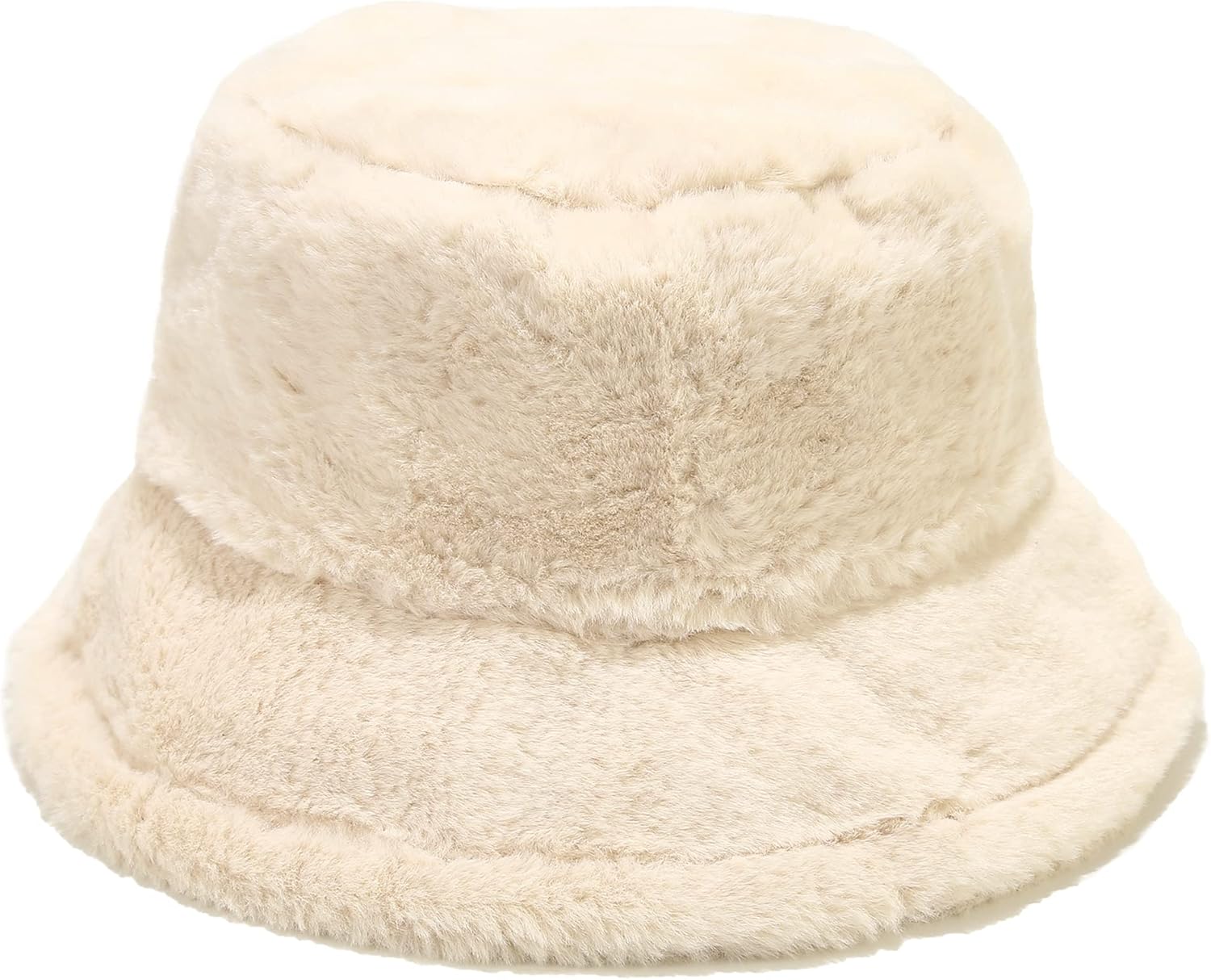 Umeepar Winter Faux Fur Fuzzy Bucket Hat Fluffy Warm Hat for Women Men