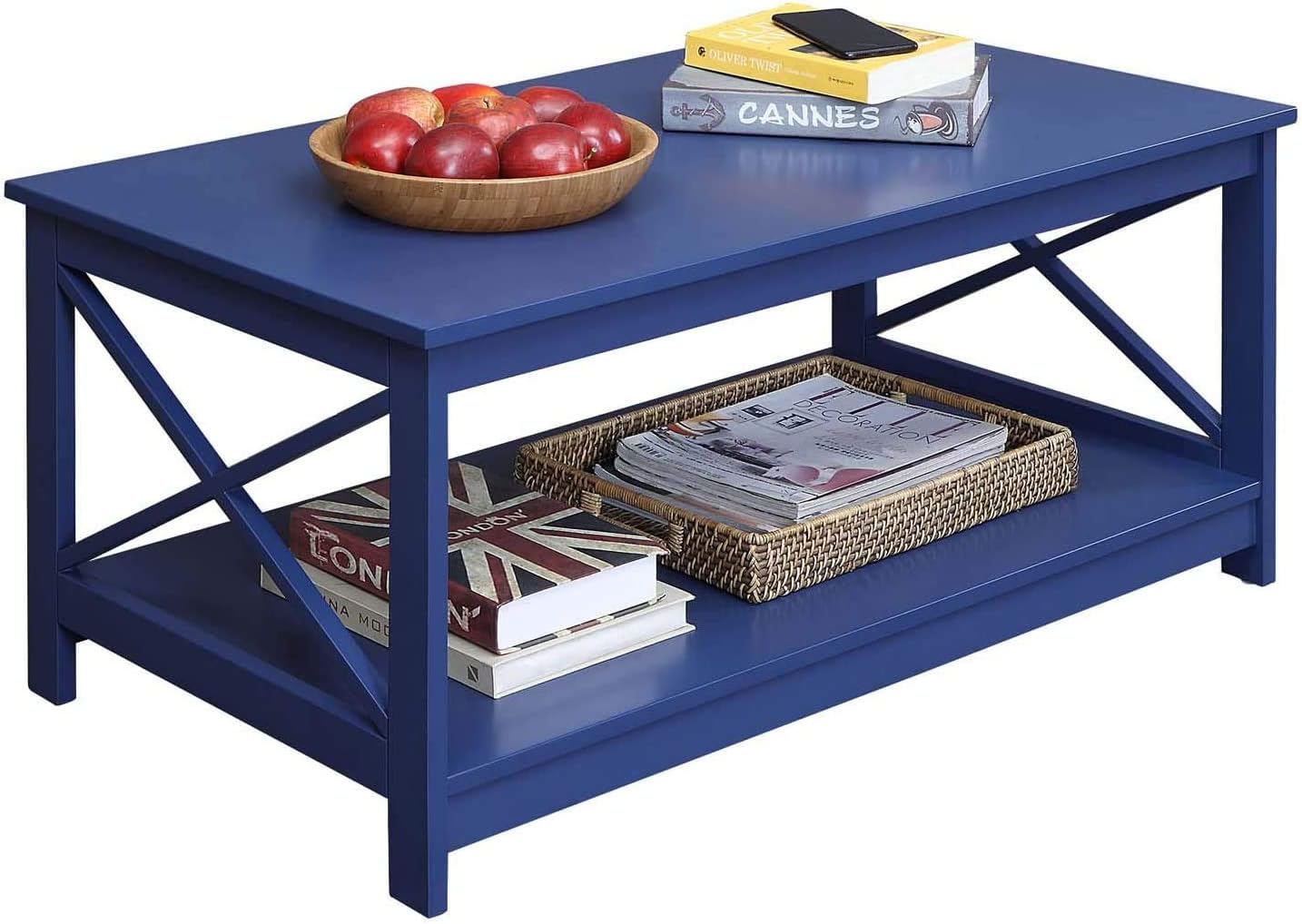 Convenience Concepts Oxford Coffee Table, Cobalt Blue : Home & Kitchen