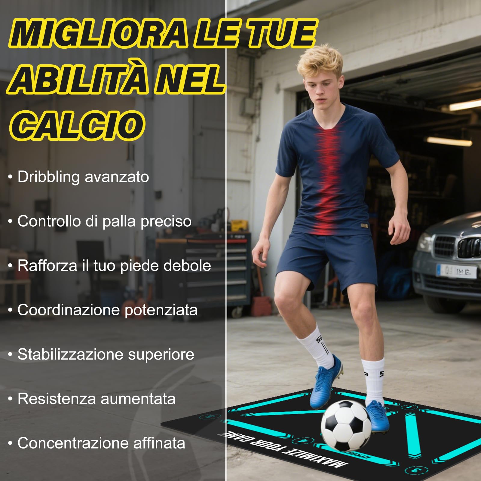 Tappeto Calcio Allenamento con Video Inclusi Tappetino Agilità Accessorio Regalo Bambini