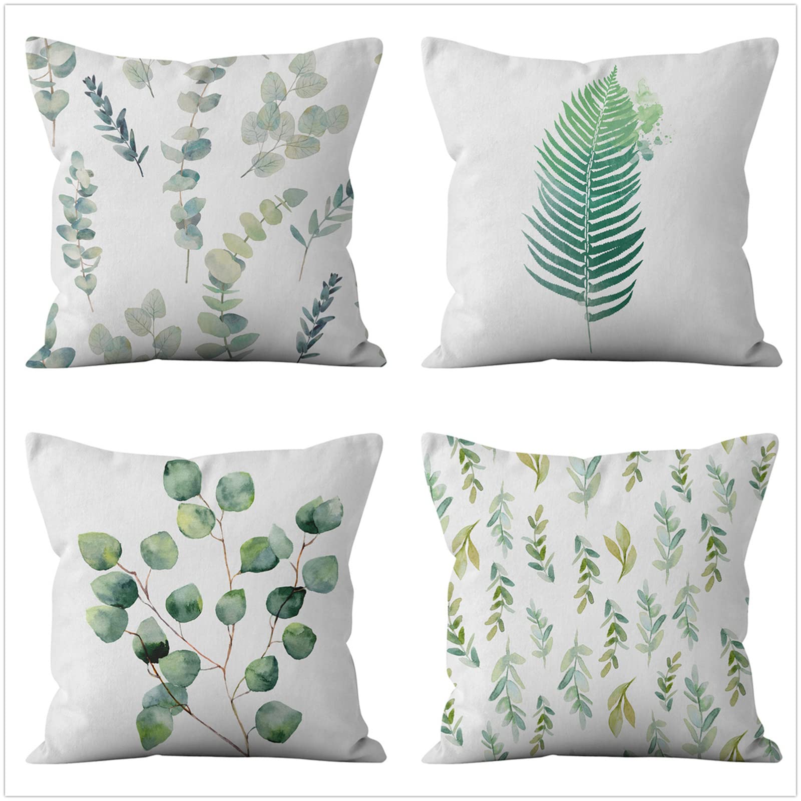 Set di 4 Fodere per Cuscini 100x100cm,cuscini per divano Foglia di pianta Giardino Esterno Fodere per Cuscini Decorativi Short plush Quadrate per Cuscino,per Casa Soggiorno Camera da Letto Divano A499