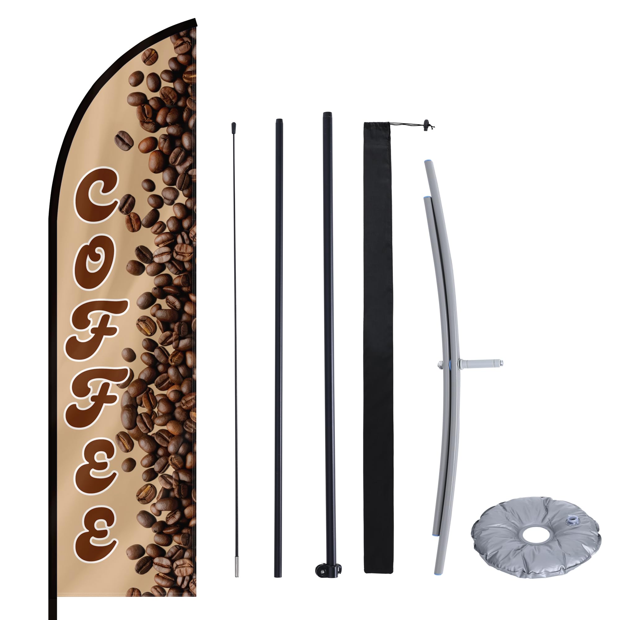 MASTERCANOPY 2.6M Coffee Feather Flag Pole Kit