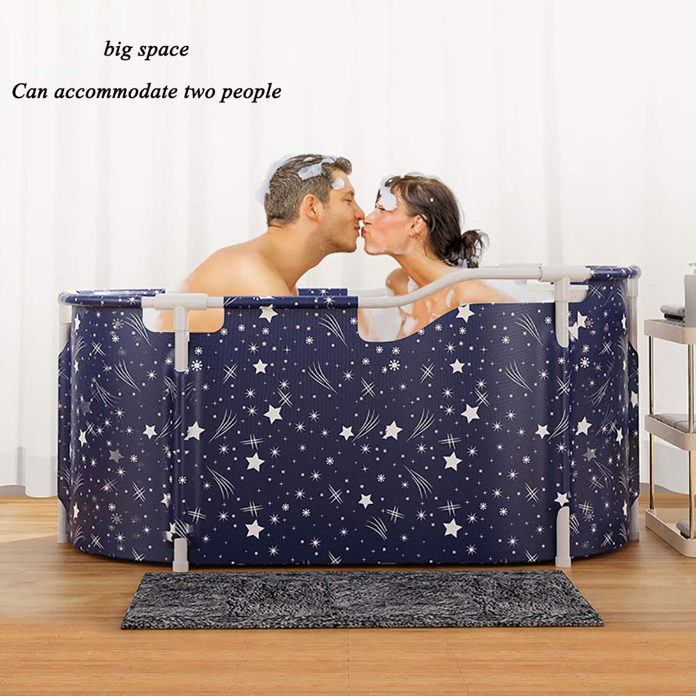 Botte Blarge Pieghevole con Telaio Vasca da Bagno Pieghevole Portatile con Coperchio Vasca da Bagno Pieghevole Doppia Vasca da Bagno ad Angolo Indipendente Secchio da Bagno