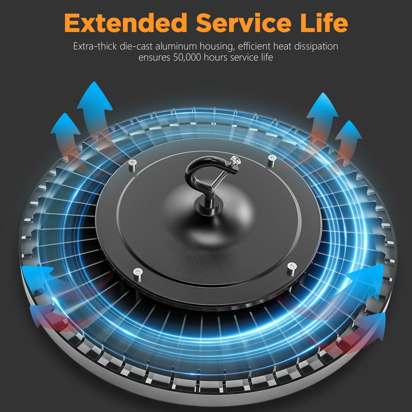 320W 4 Pack UFO High Bay Light LED Shop Lights 45000LM Garage Lights 6500K LED Barn Light Industrial — view 5