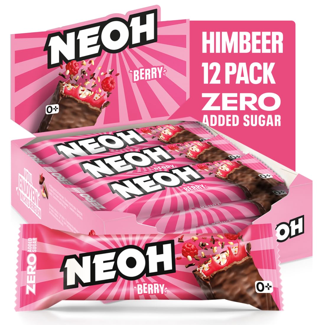Zero Added Sugar Berry Crunch Bar | Keto-Friendly & Low Carb | 114 kcal & 1g Sugar | 6g Protein | The Healthy Alternative to Traditional Sweets | 12 x 28g