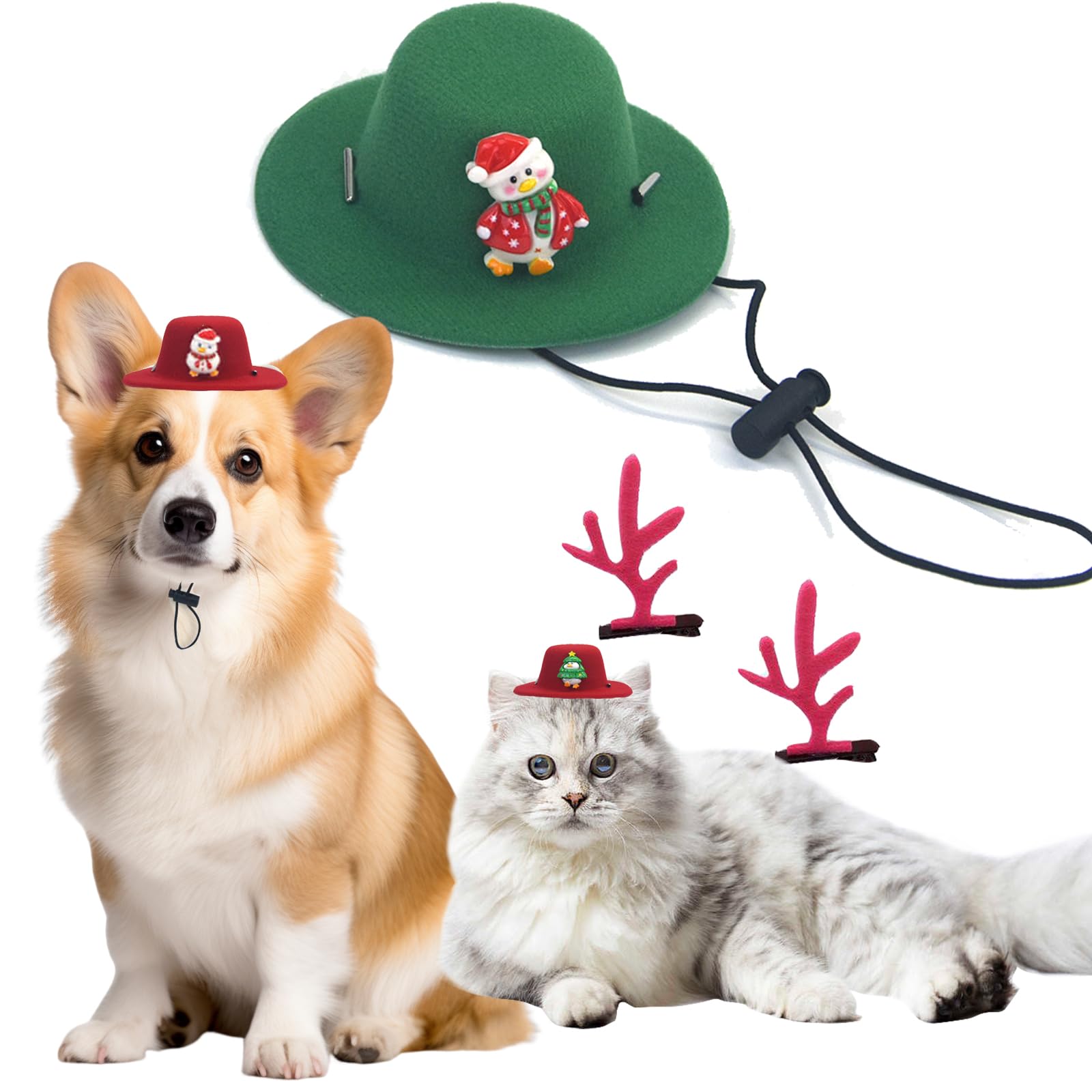 Chapeau de fête pour chiens de petite taille accessoire de décoration de vacances de Noël