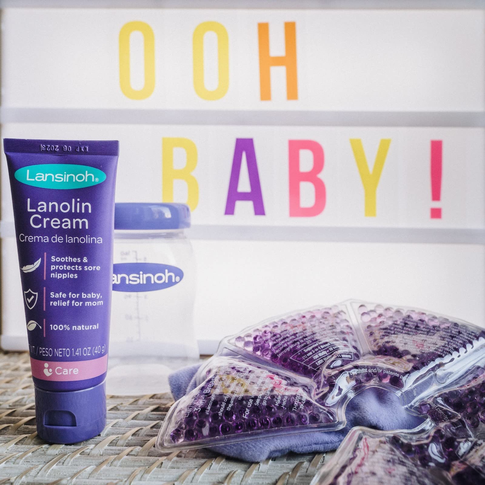Lansinoh Terapia de Frío/Calor para el Pecho, TheraPearl 3 en 1. Para la mastitis, pechos congestionados y ayuda a la estimulación de la salida de la leche materna. 2 unidades con funda lavable
