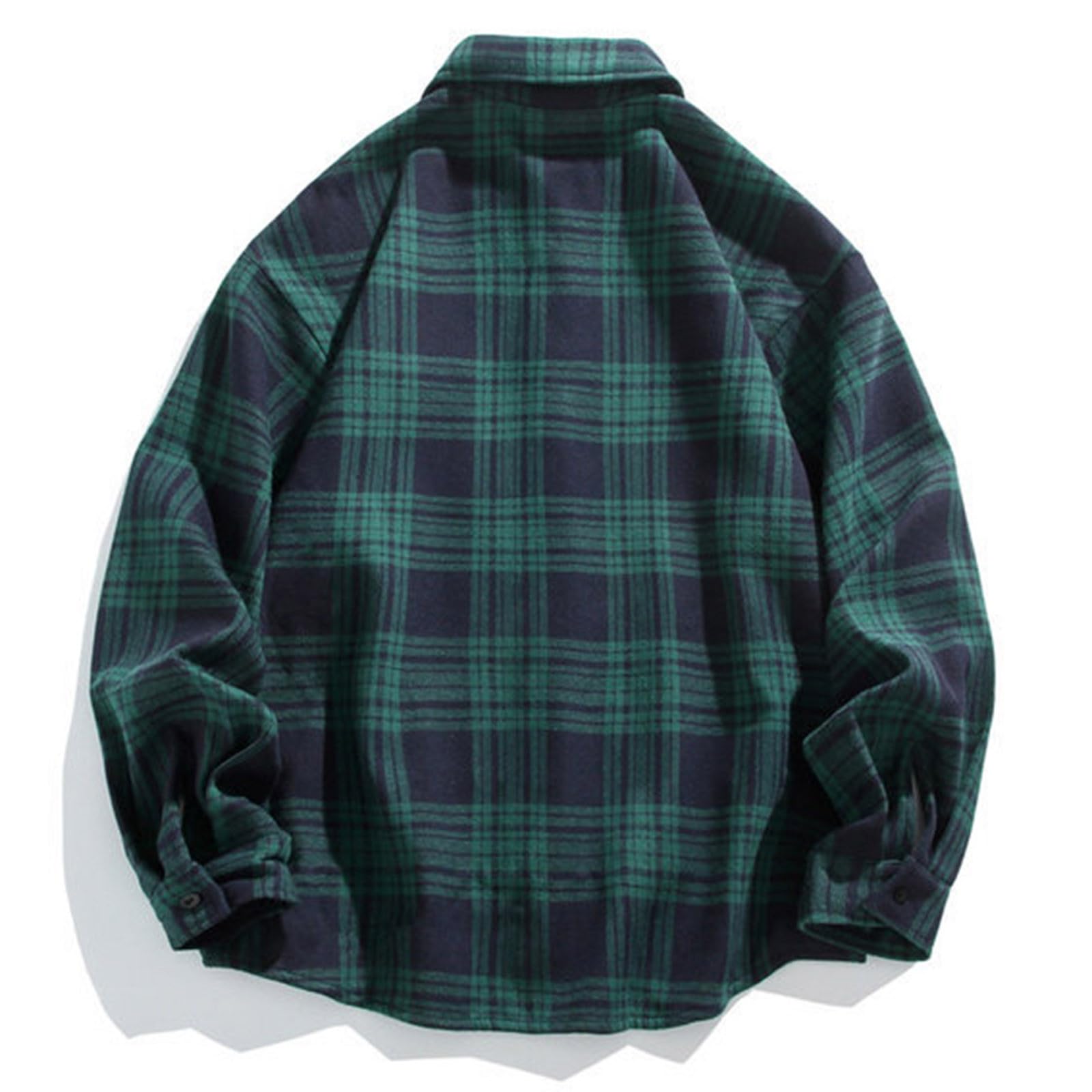 Camisa de leñador para hombre, manga larga, a cuadros, camisa de trabajo con botones, camiseta de manga larga con bolsillo a cuadros, camisas de invierno, camisas informales, corte regular