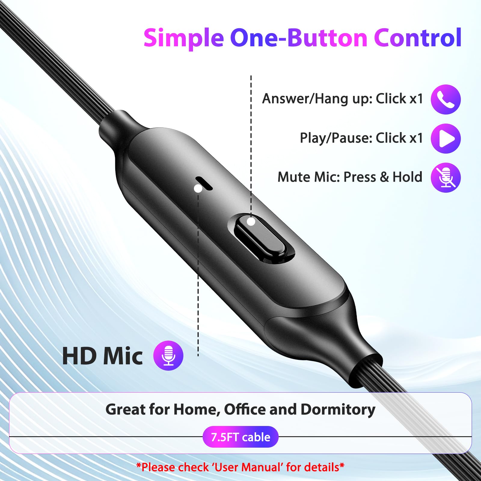 APETOO USB-C Wired Earbuds Noise Canceling in-Ear Earphones with Anti Fall/Hurt Wingtips for iPhone 16-15/Samsung S25-S20/Pixel 10-4 + USB Computer Headphones in-Ear Headset for PC/Laptop/PS4 3