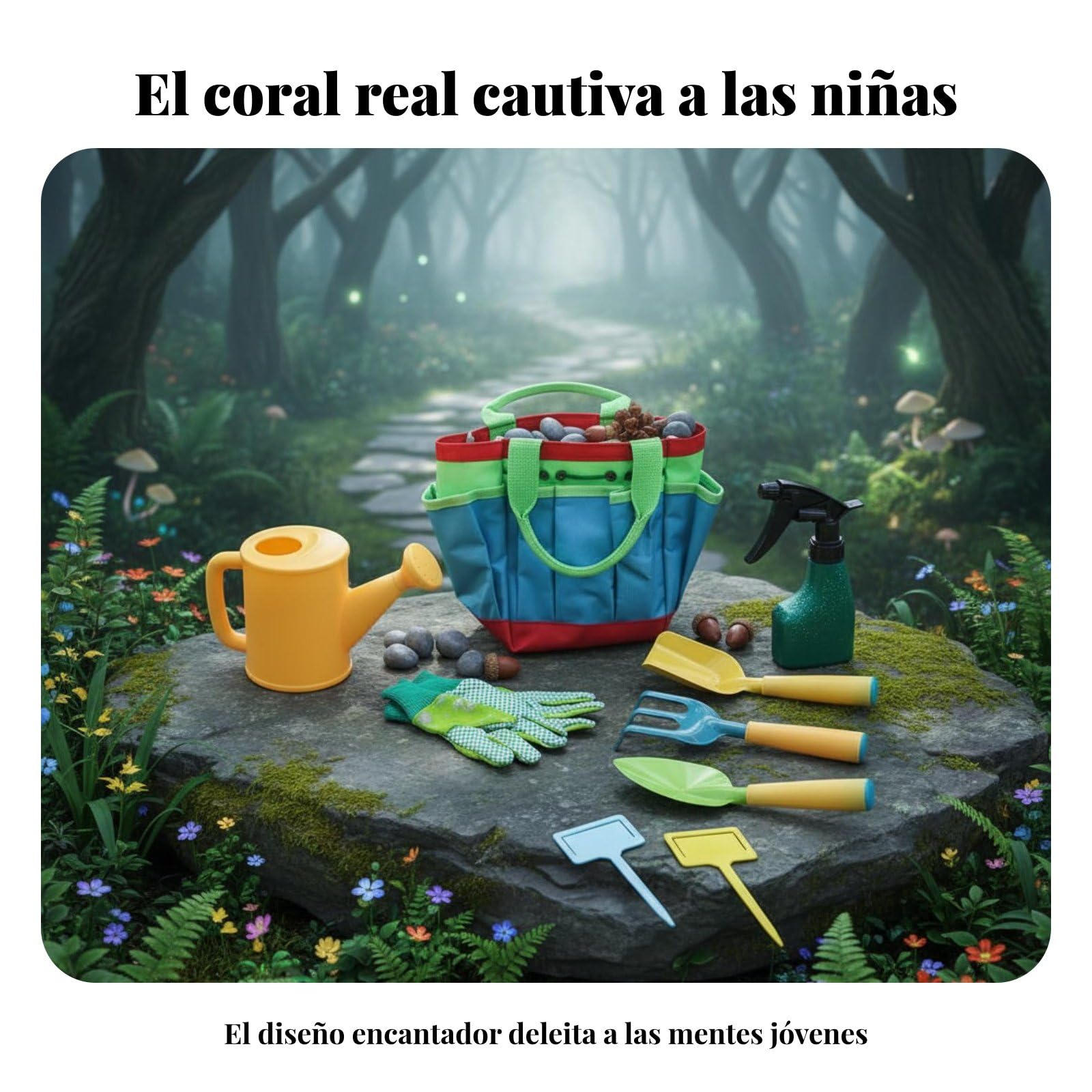 harayaa Kinder Gartenschaufel Set Gartenwerkzeug Set Schaufel Rechen Gießkanne Handschuhe Canvas Tasche Widerstandsfähig Metallkopf Holzgriff für Naturerkundung Strand Sandbox, Raupe 10-Teilig