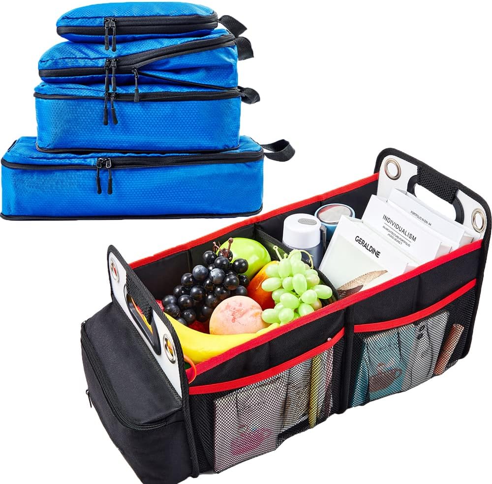 Buy 4 Set Compression Packing Cubes, Car Trunk Organizers Storage with