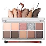 Erinde 10 Colors Eyeshadow Palette Makeup - Matte Shimmer Glitter Eye Shadow, Ultra-Blendable, High Pigmented, Naturing-Looking, Neutral Nude Eyeshadow Pallet with Professional Brush,21