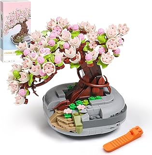 Cherry Blossom Tree Plant Sets, Mini Botanical Collection & Flower Bouquet Building Kit Gift for Adults Teens 8+ Kids; Room Or Home Decor (426 Pieces) - No Compatible Classic Bricks