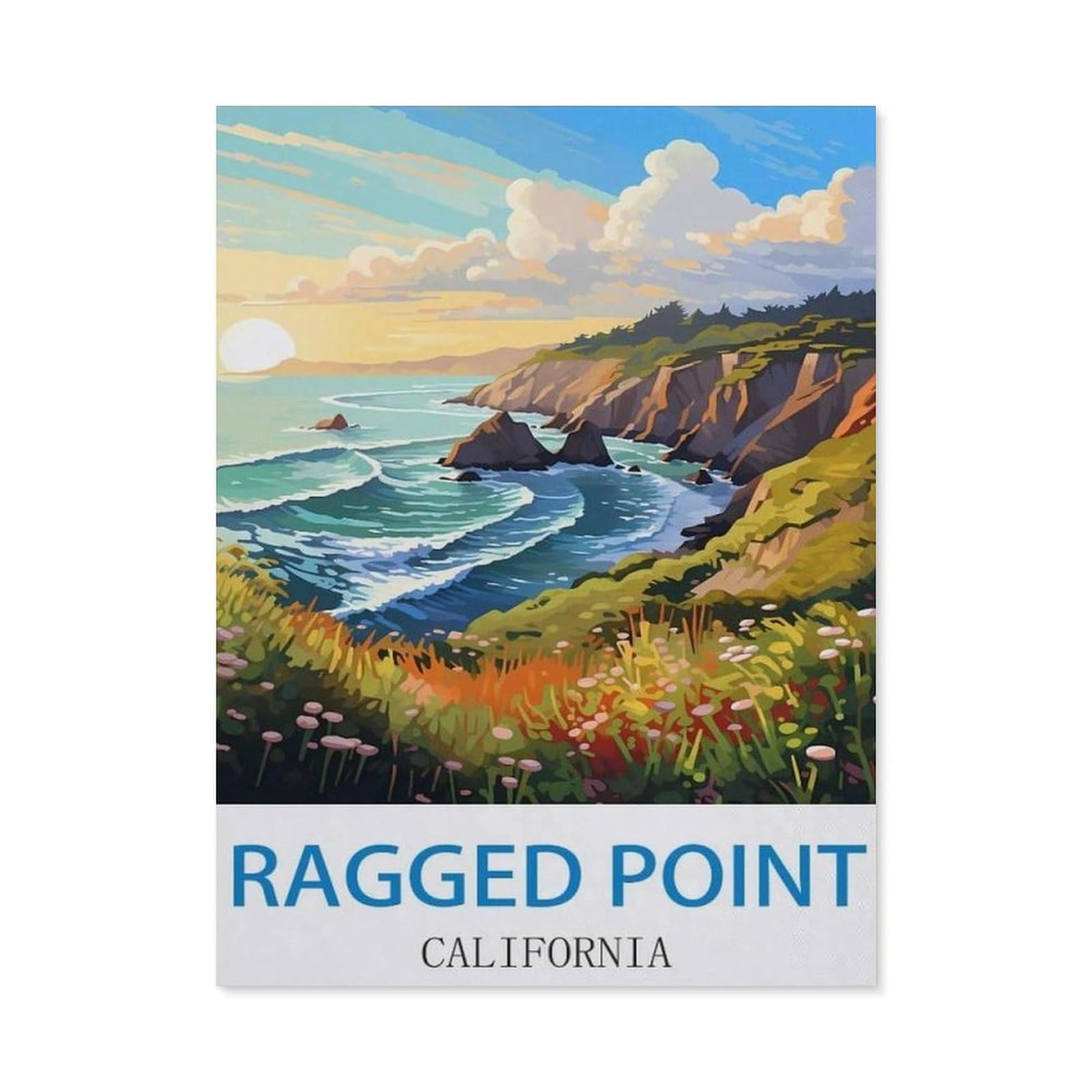 Metal Sign Tin Sign，Ragged Point California，Metal Signs Office Personalised Sign Vintage Metal Sign Home Wall Room Decoration(15x30cm）6x12 inch-EE78