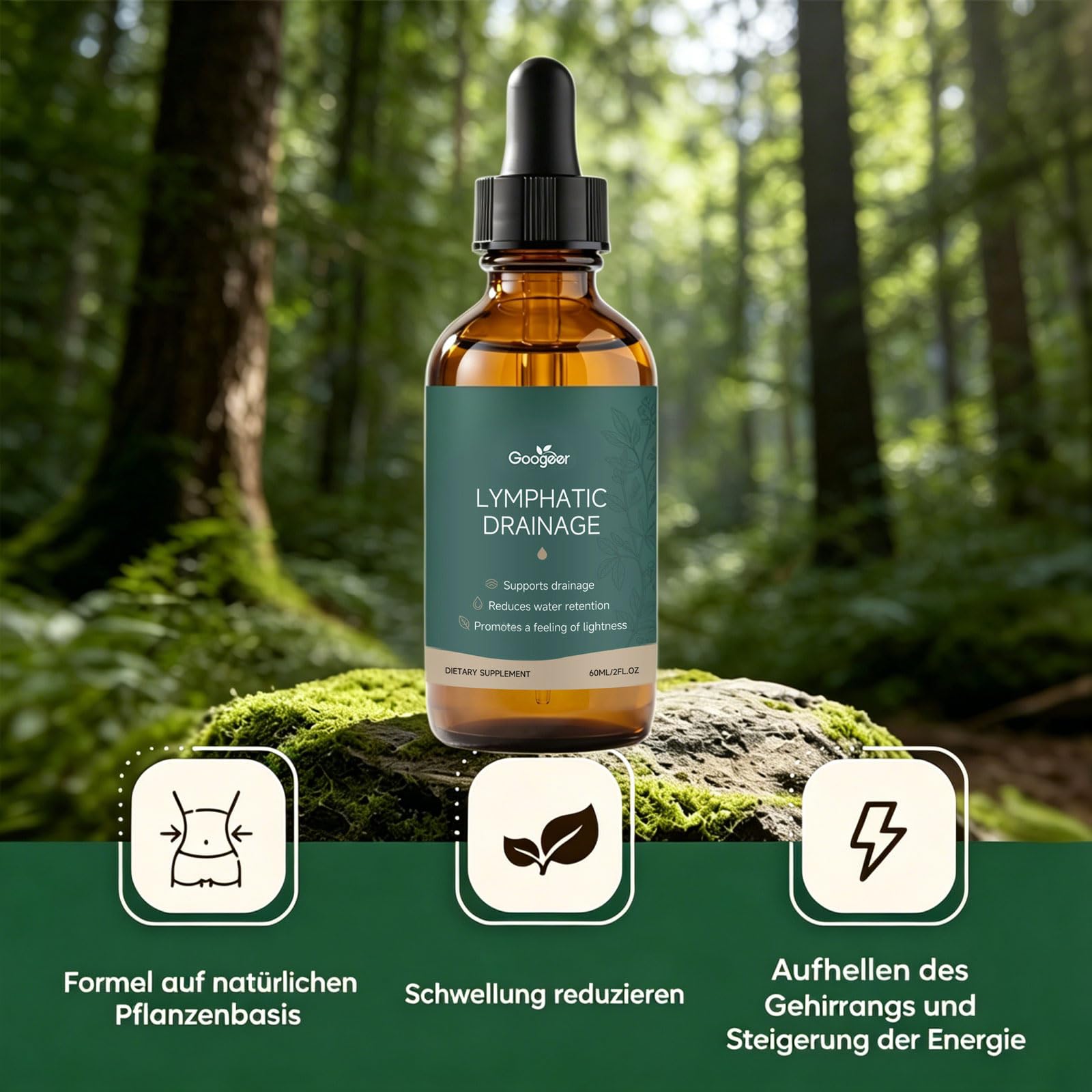Zynea Lymphdrainage Tropfen, 2026 Neu Lymphatic Drainage Tropfen, Unterstützung des Wasserhaushalts, Natürliche Inhaltsstoffe, für Männer und Frauen (2)