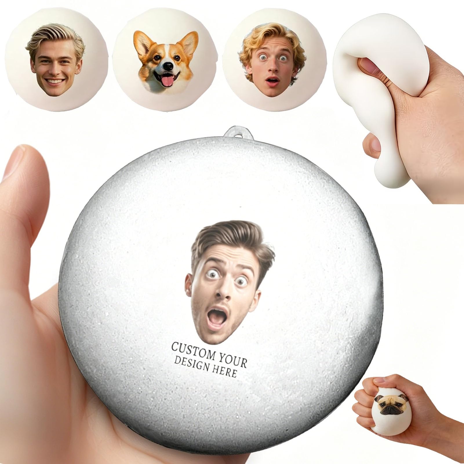 Custom Squishy Ball Fidget Toys / Personalised Custom Photo Face Squeeze Toy, Soft Calming Unbreakable Figurine Simulation Ball, for Stress Relief
