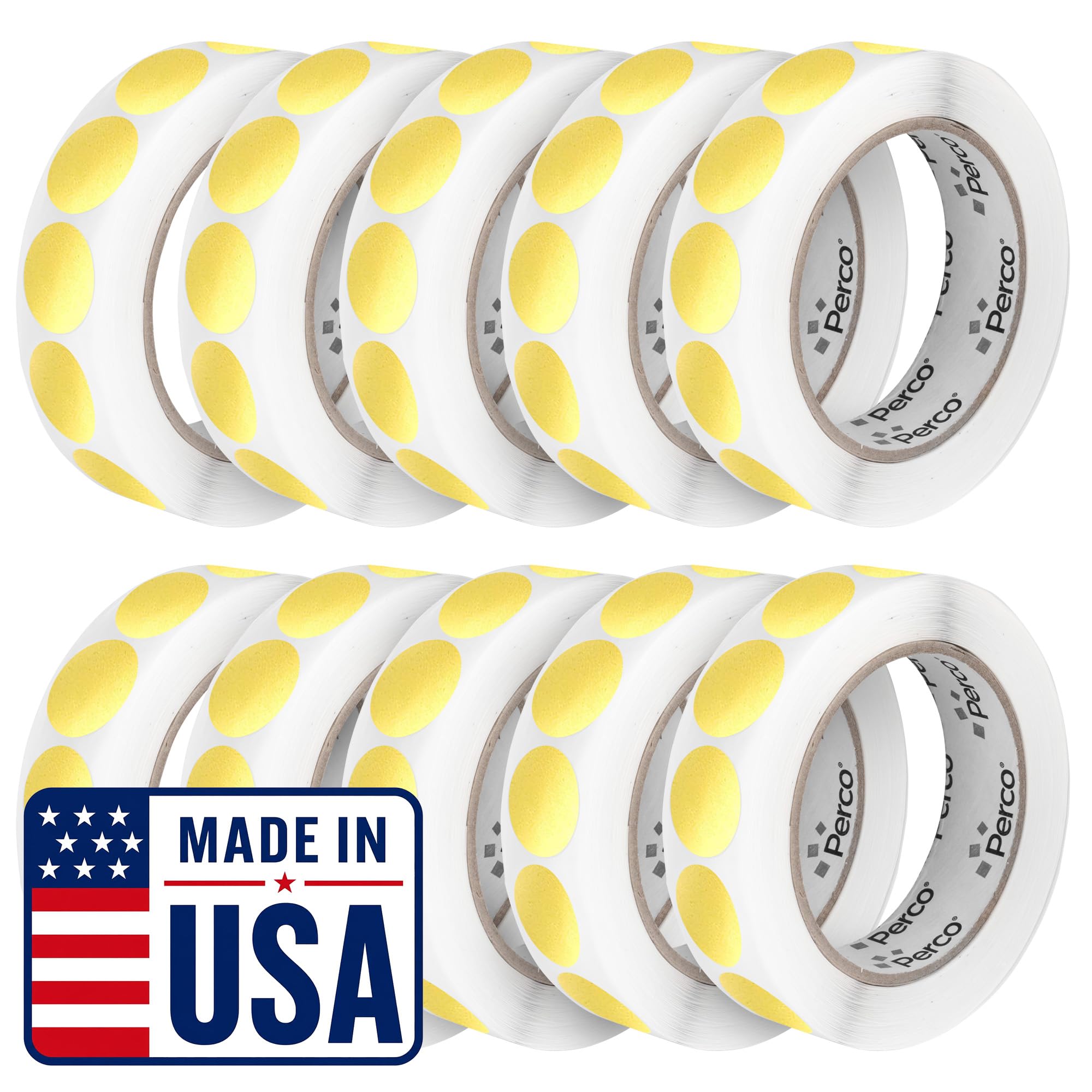 Perco Metallic Gold Perforated Round Circle Dot Sticker 1-Inch Labels — 10 Rolls, 10,000 Stickers - VIP, Reward &amp; Premium Pricing Labels for Events &amp; Packaging - Made in USA