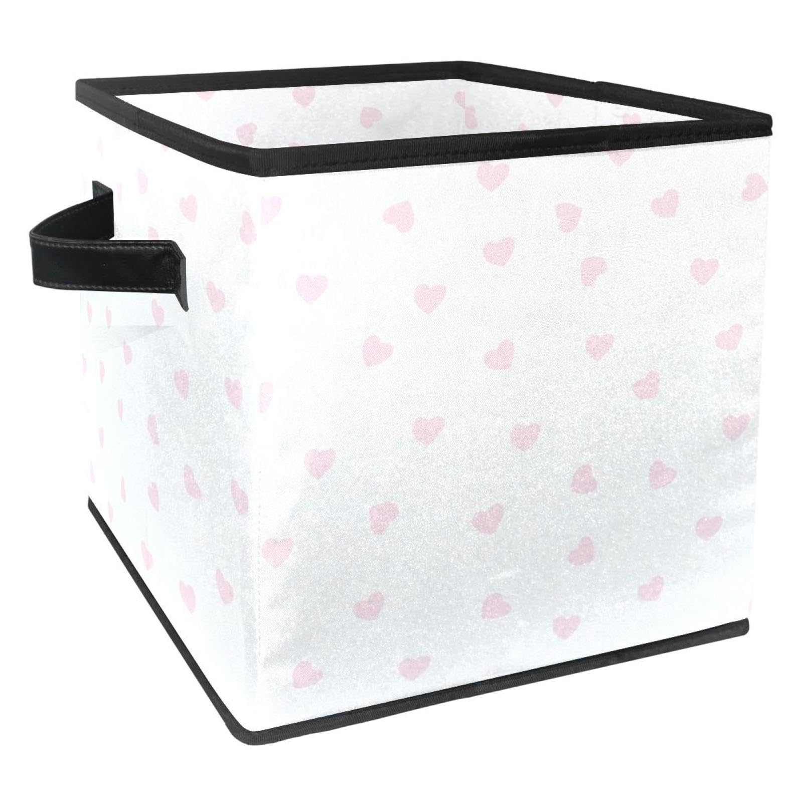 Boîte de rangement en tissu pliable avec poignées pour livres et jouets