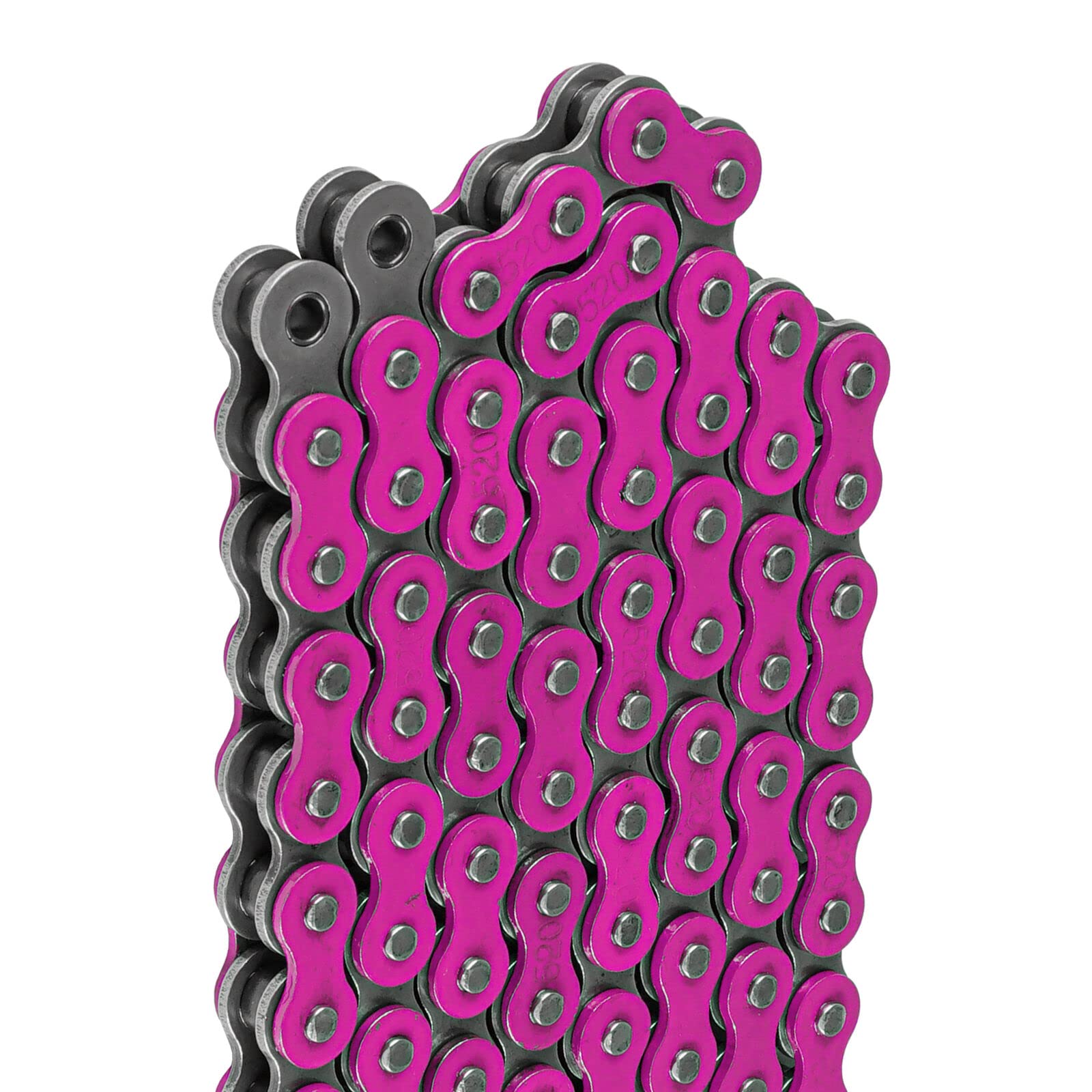 Caltric 520-Pitch 120-Link Motorcycle/ATV Drive Chain - Purple, Steel, Includes 2 Master Links (Clip & Rivet)