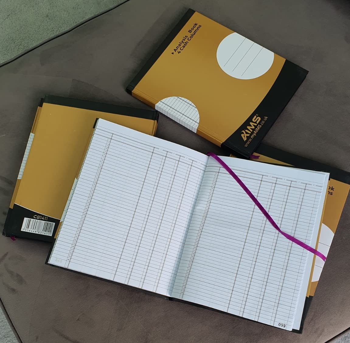 Cash Analysis Book 4 Column Across Accounting Ledger 100 Pages Hard Bounding Covering for Home Office Daily Records Bookkeeping - Image 2