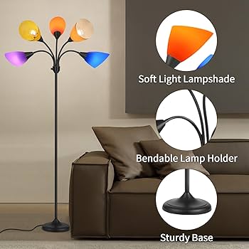 【lanp】 lianheng Medusa Floor Lamp, Multi Head 5 Light Floor Lamp