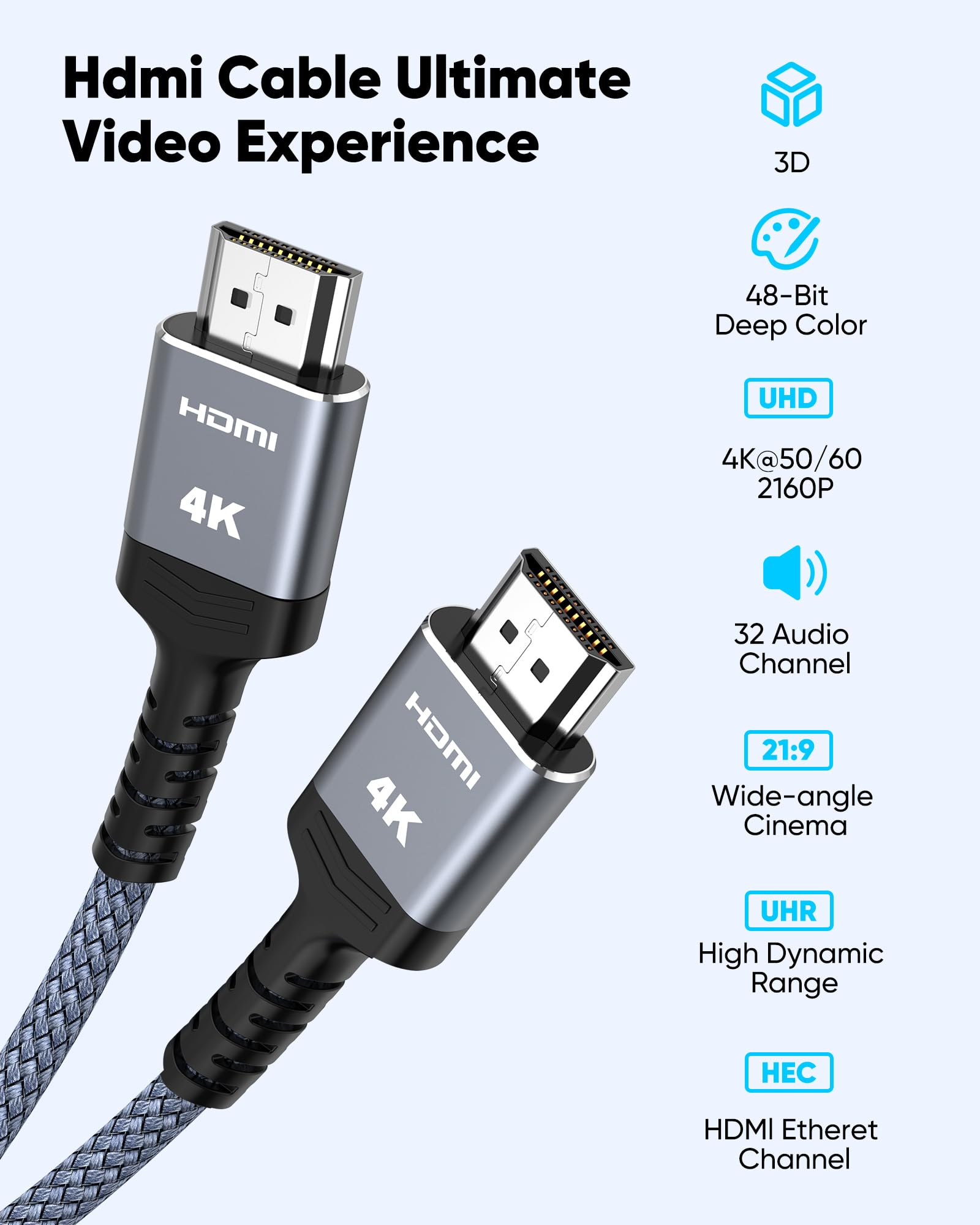 Highwings Long HDMI Cable 25FT 4K HDR High Speed HDMI 2.0 Cables — Amazon image 5