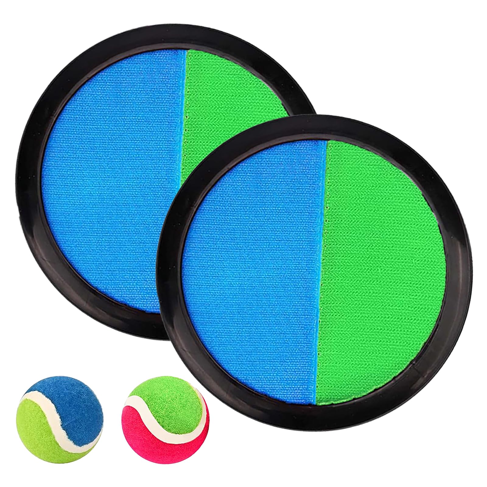 YOUYIKE Outdoor klittenbandbalspel voor kinderen, 2 peddels en 2 ballen, plezier in de open lucht, vangbalspel, buiten, strandspeelgoed, spelletjes 2, 3, 4, 5, 6, 7, 8, 9, 10 jaar, meisjes, jongens