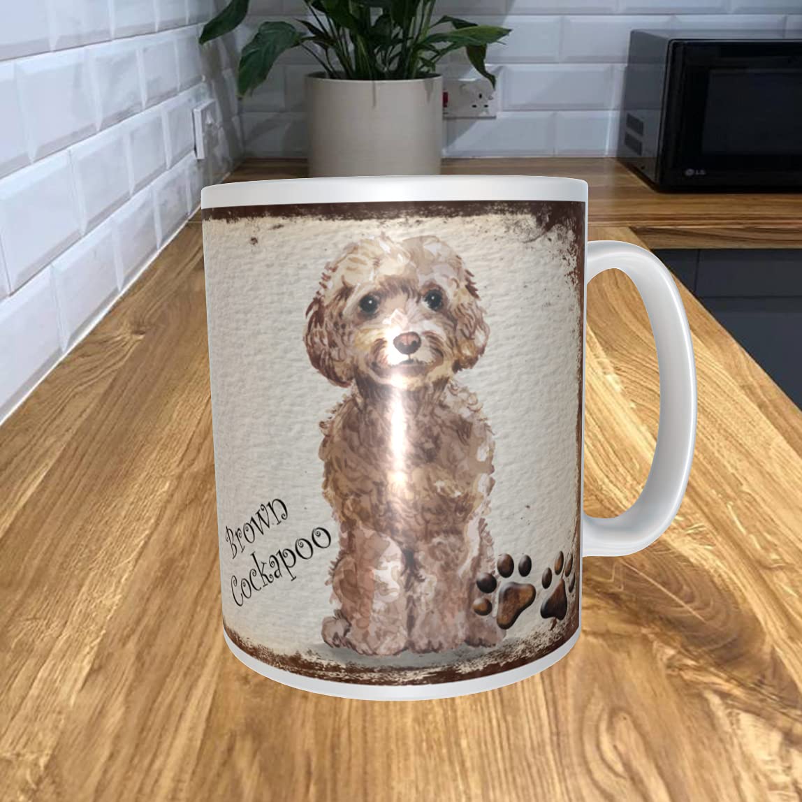 Shawprint Limited White Brown Cockapoo 11Oz Coffee Mug My Dog's Rules Theme 199Drmug