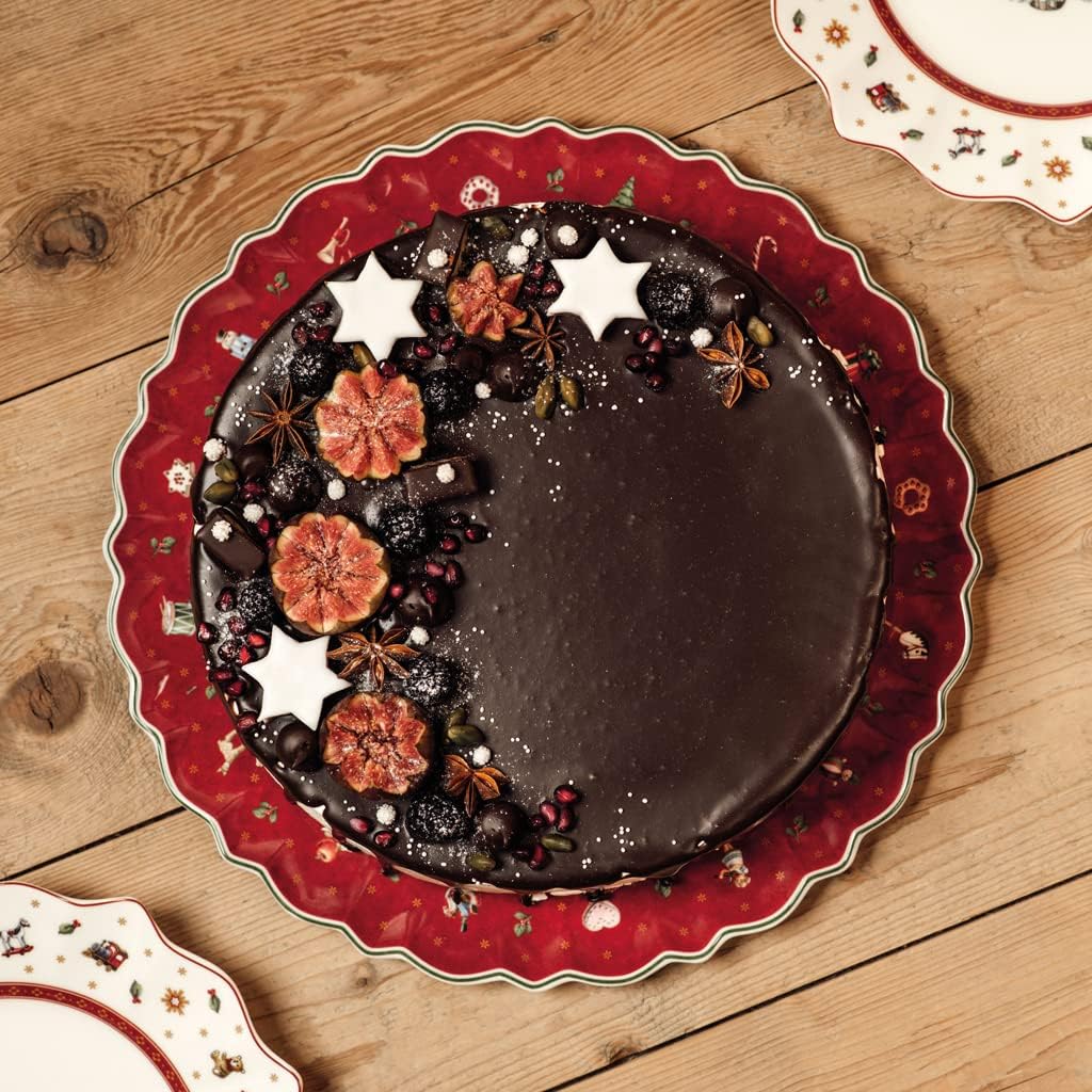 Toy’s Delight Cake Plate by Villeroy & Boch - Perfect for Christmas Gift or Entertaining - Premium Porcelain -Dishwasher and Microwave Safe - Gift Boxed - 13 Inches