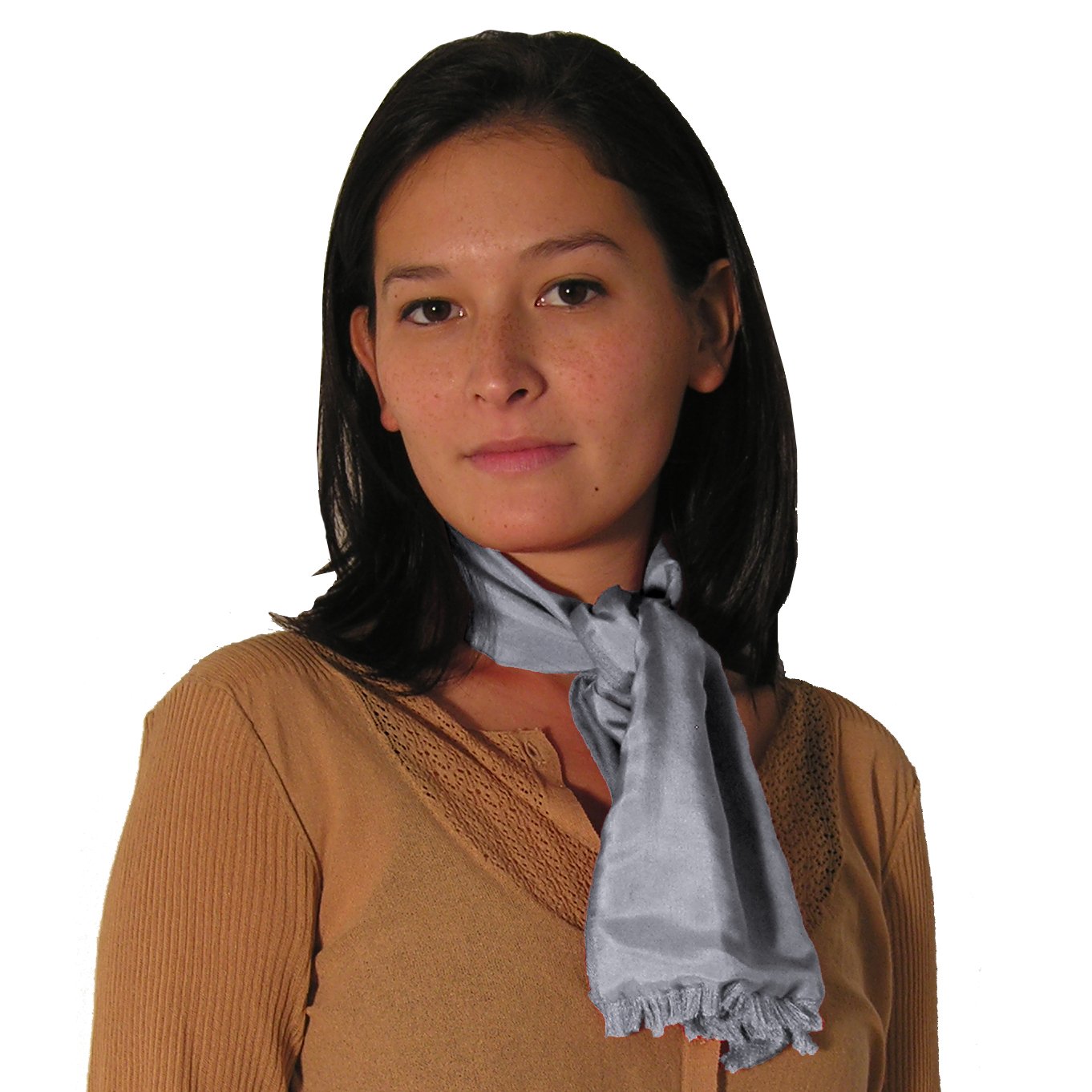 Sophisticated Silk Pashmina Neck Scarf with Silk Lining - Grey